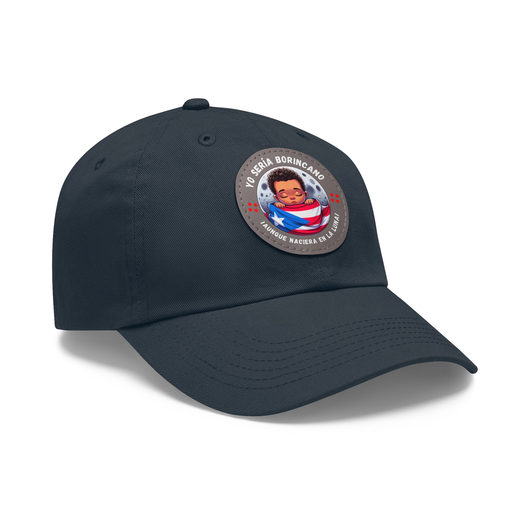 YO SERIA BORINCANO Dad Hat with Leather Patch (Round) Caps Printify   