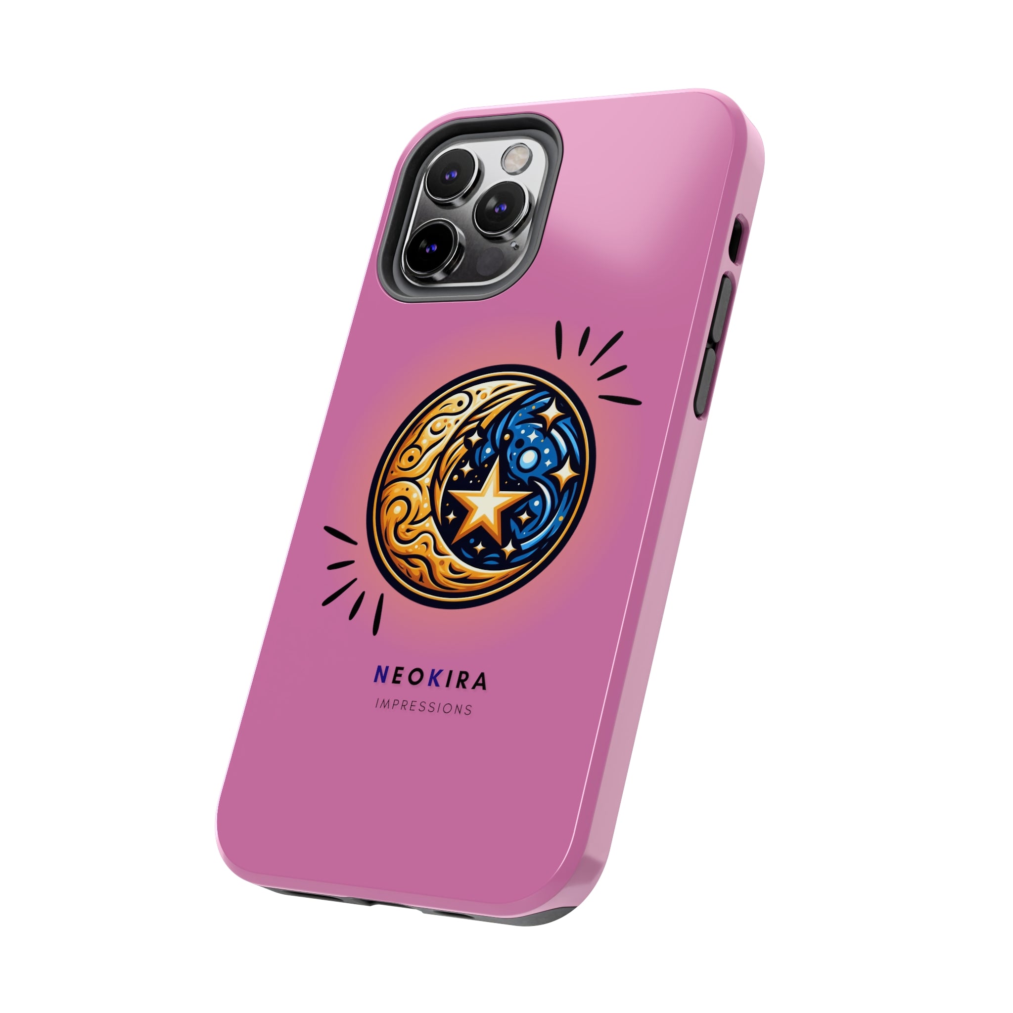 MOON AND STARS (PINK) Tough Phone Cases Phone Case Printify   