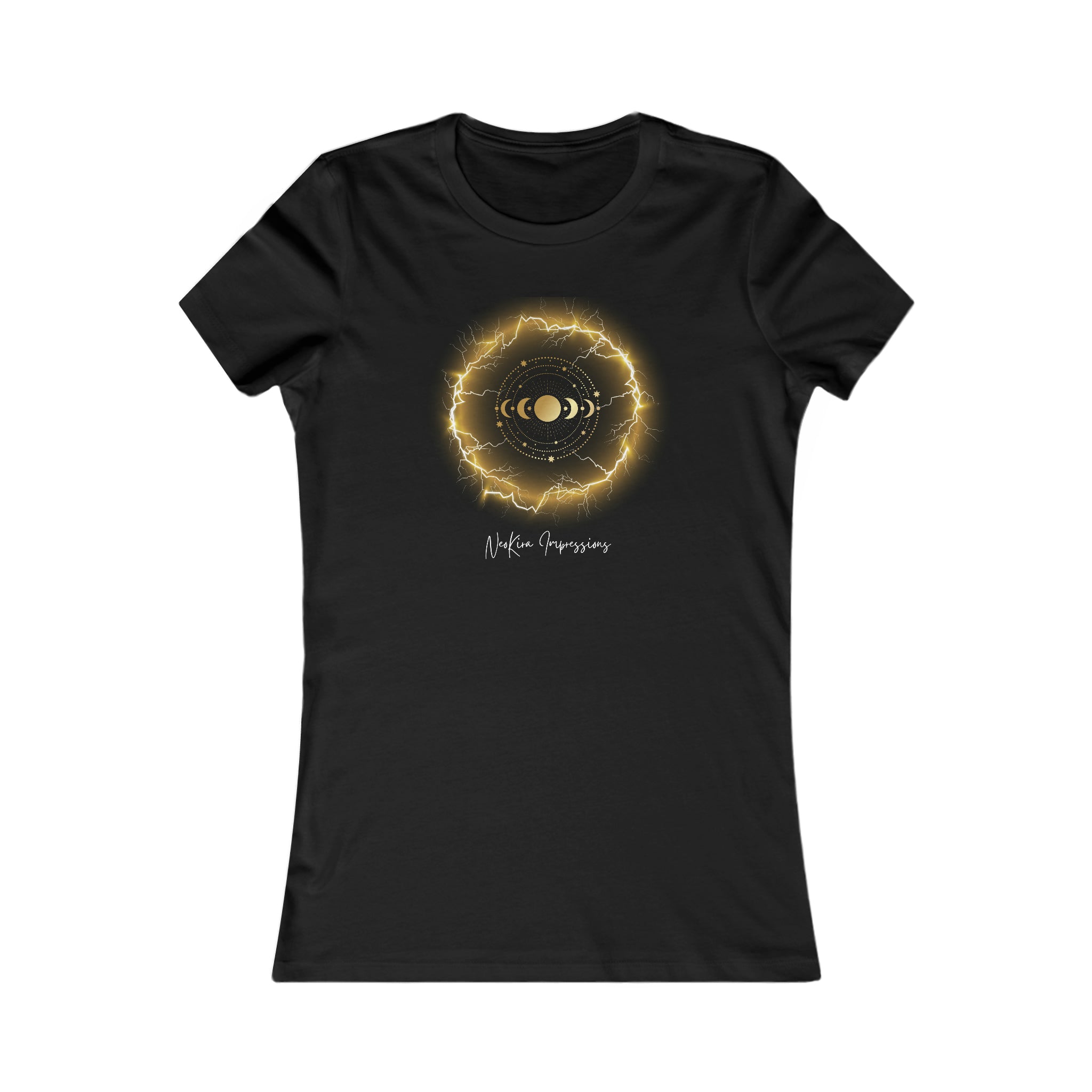 MOON PHASES Women's Favorite Tee T-Shirt Printify L Black 