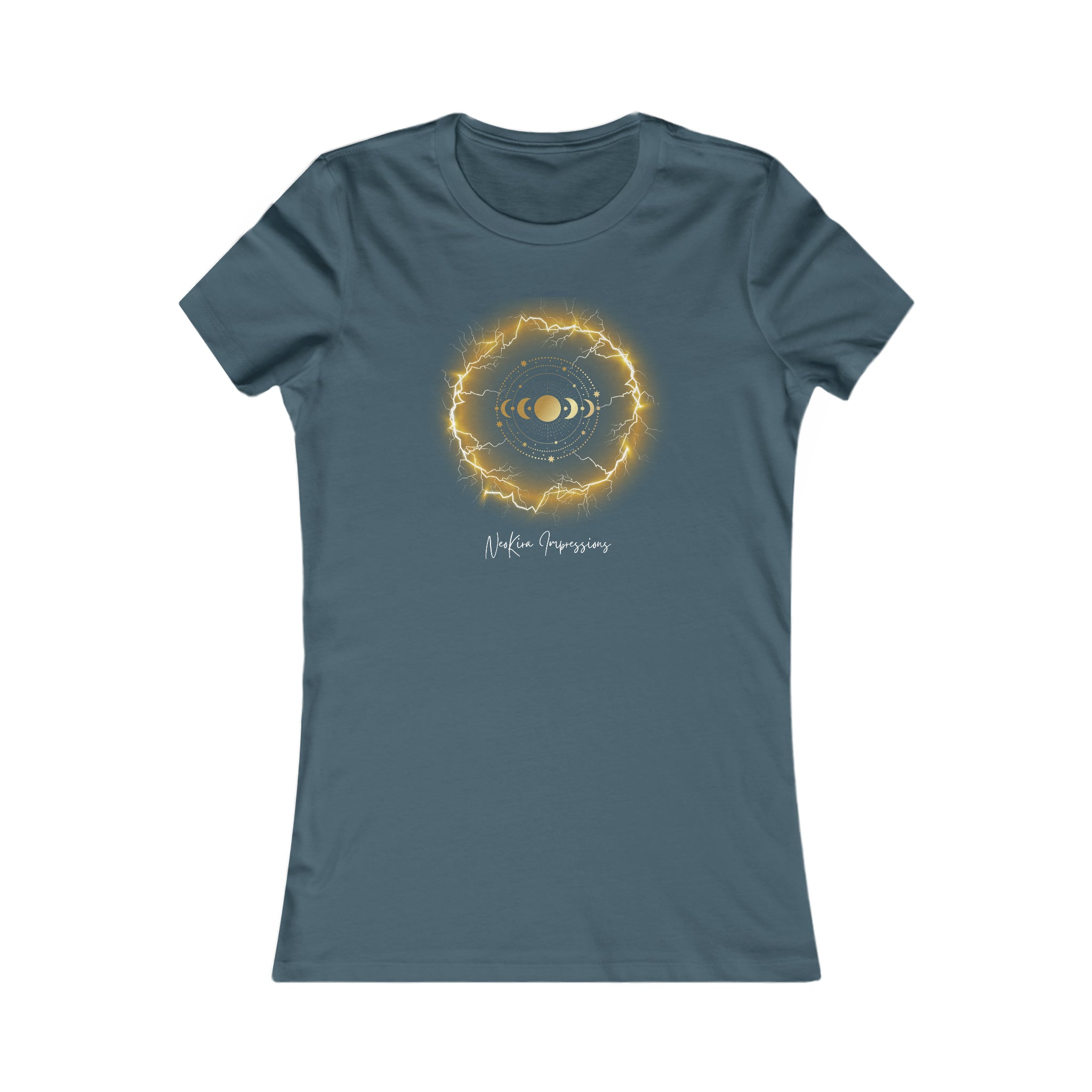 MOON PHASES Women's Favorite Tee T-Shirt Printify S Deep Teal 