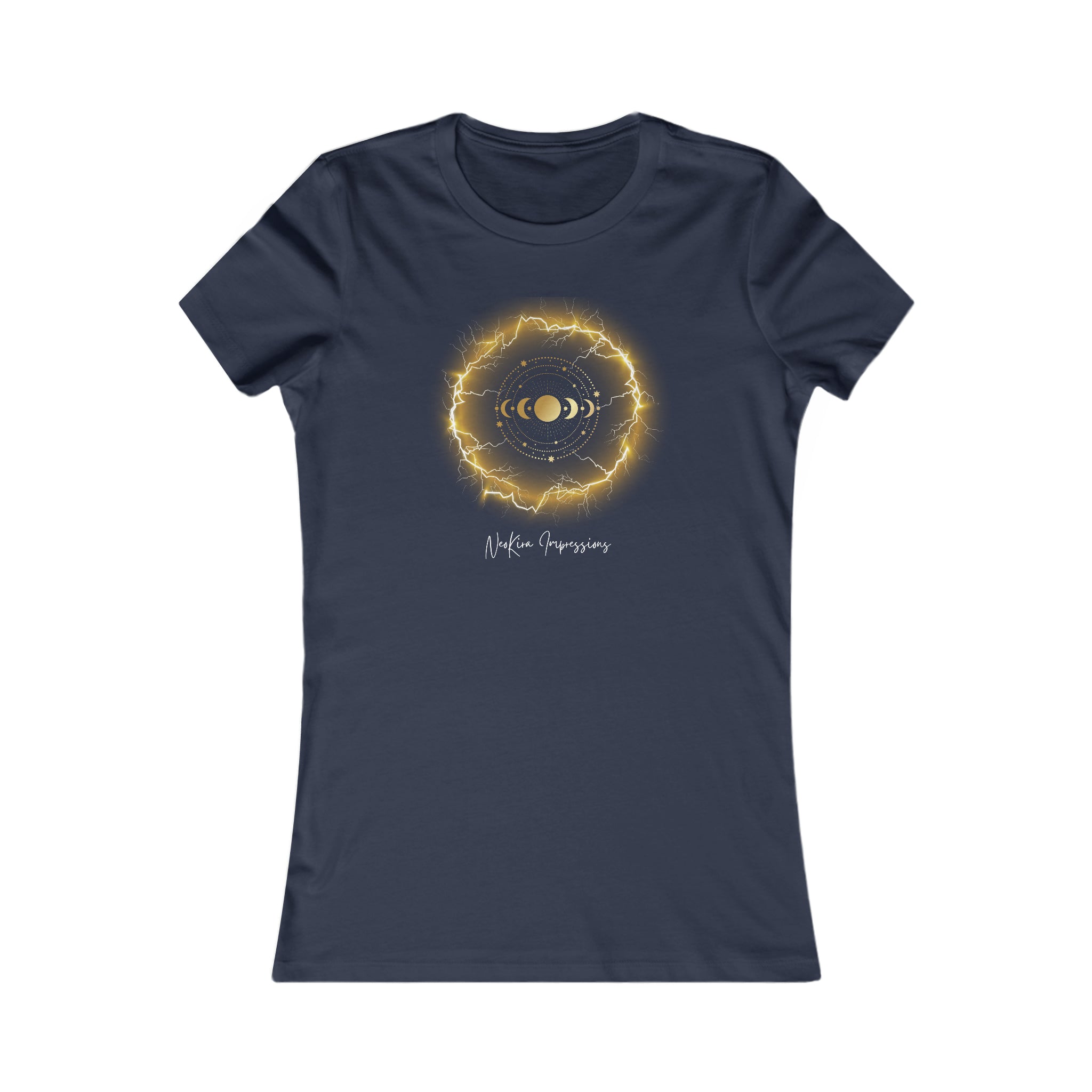 MOON PHASES Women's Favorite Tee T-Shirt Printify S Navy 