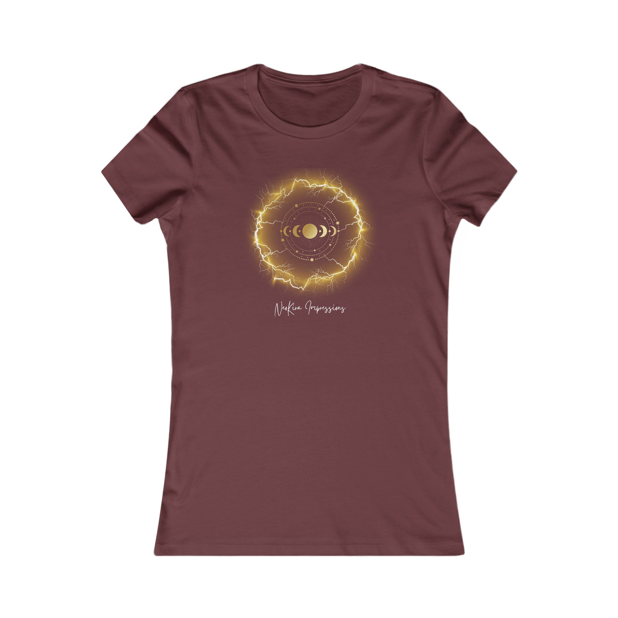 MOON PHASES Women's Favorite Tee T-Shirt Printify S Maroon 