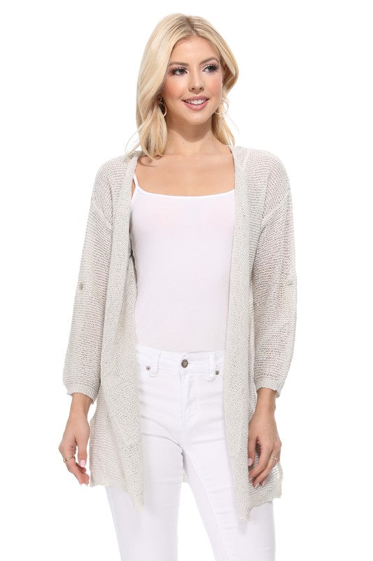 See Through Stitch Sweater Long Cardigan - NeoKira Unlimited