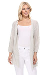 See Through Stitch Sweater Long Cardigan Cardigan Mak Grey SM 