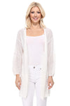 See Through Stitch Sweater Long Cardigan Cardigan Mak Ivory SM 