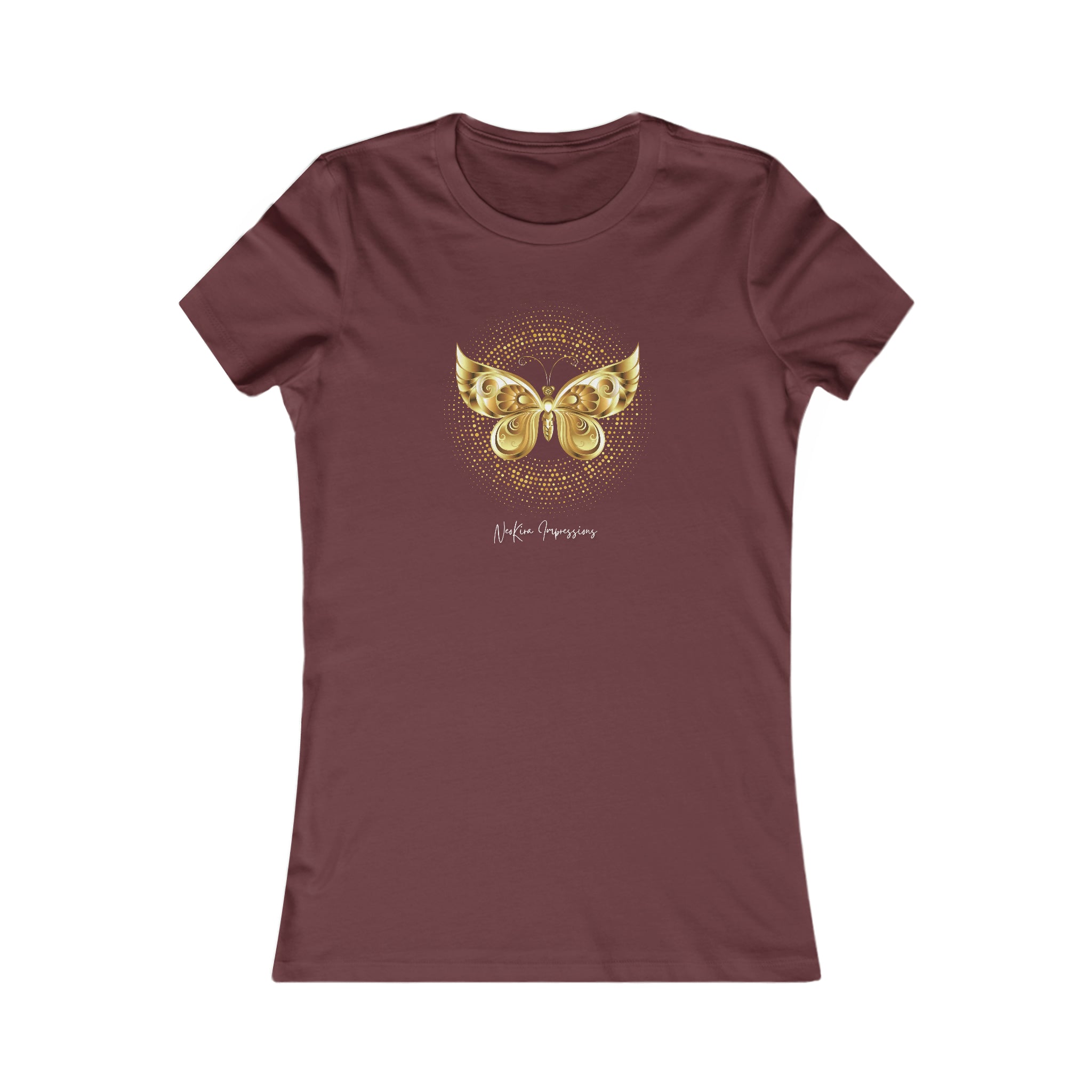 BUTTERFLY AND A CIRCLE  Women's Favorite Tee T-Shirt Printify S Maroon 