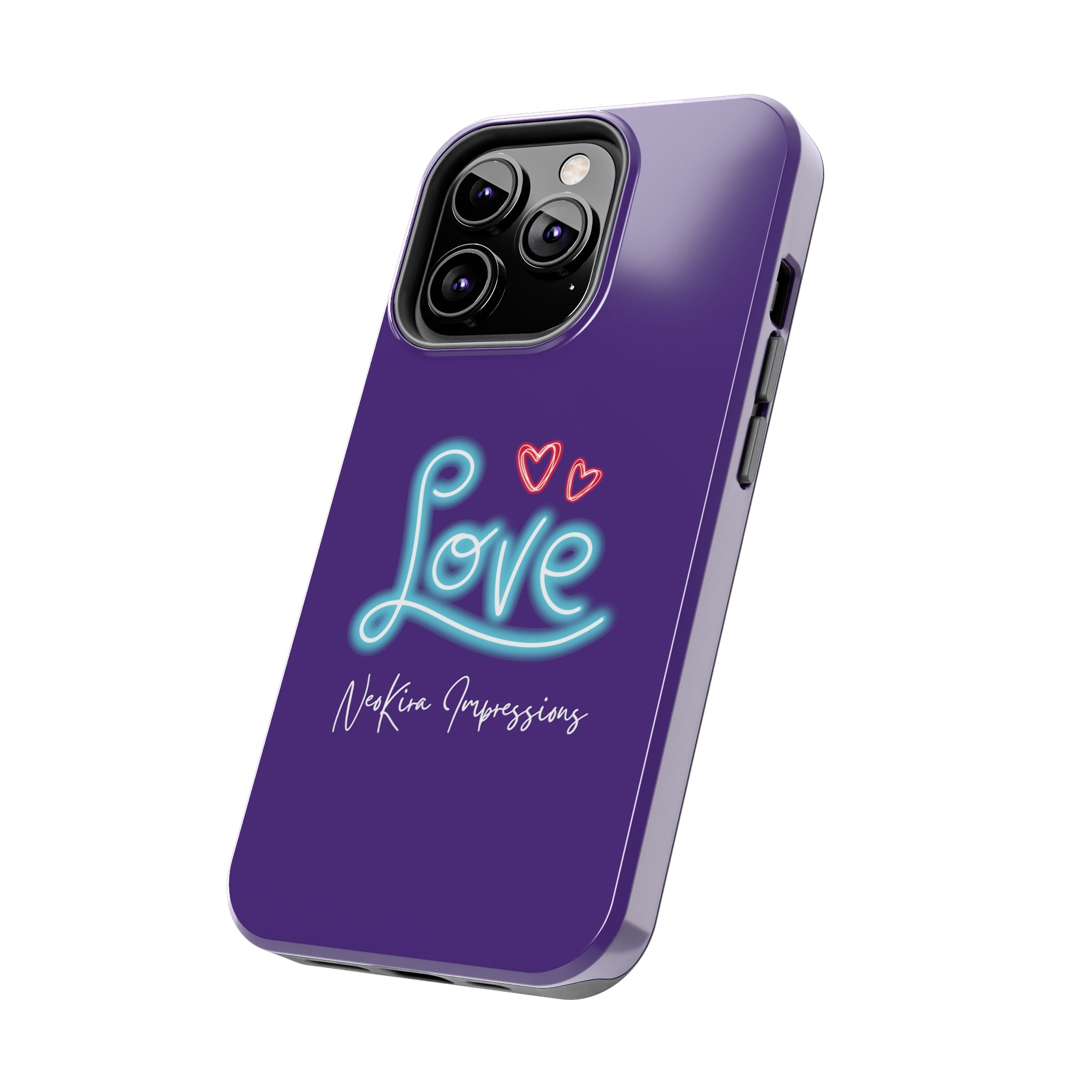 NEON LOVE PURPLE Tough Phone Cases Phone Case Printify   