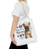 FRENCHIE Tote Bag Tote Bag Printify 16" × 16'' Beige 