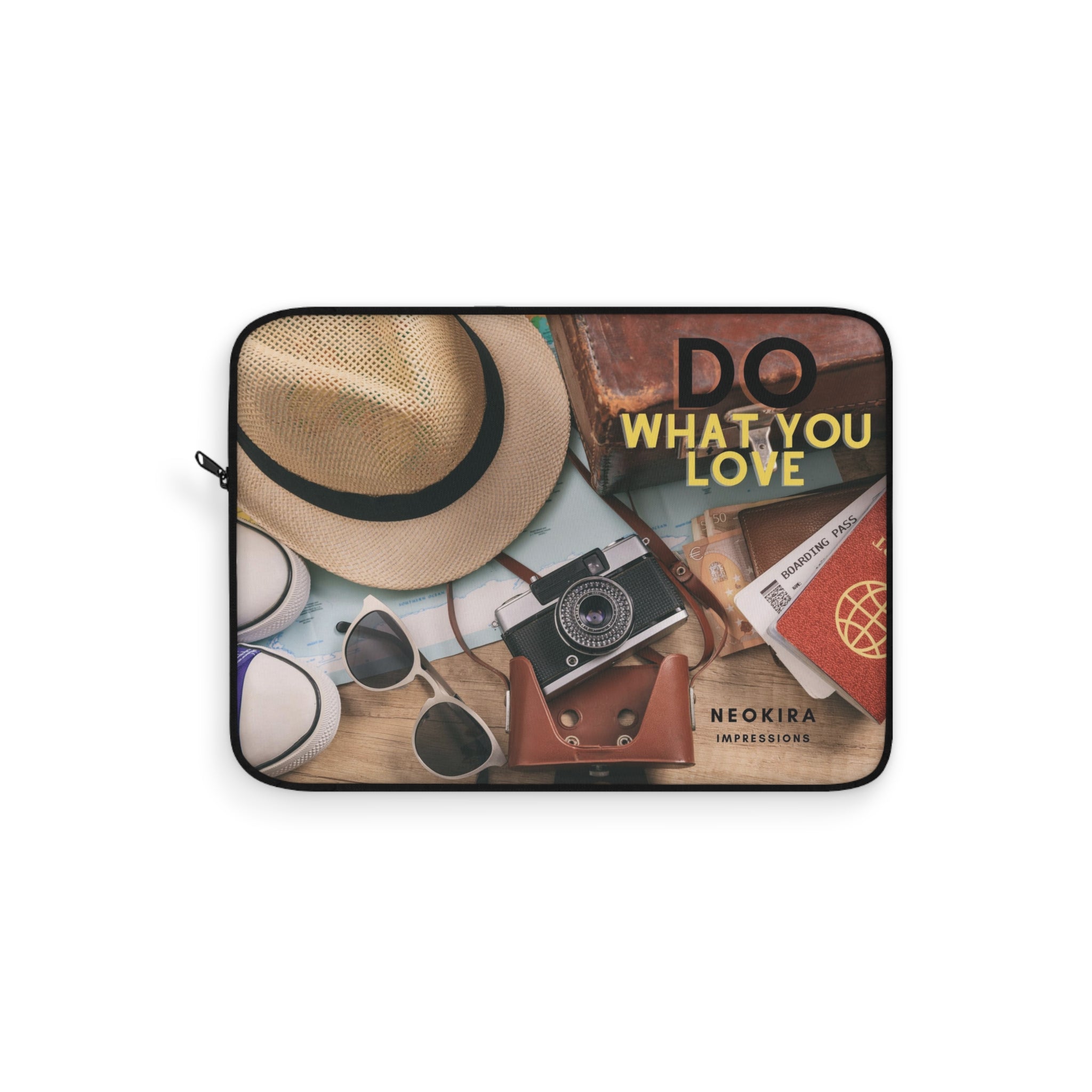 LOVE PHOTOGRAPHY AND TRAVEL Laptop Sleeve Laptop Sleeve Printify 12