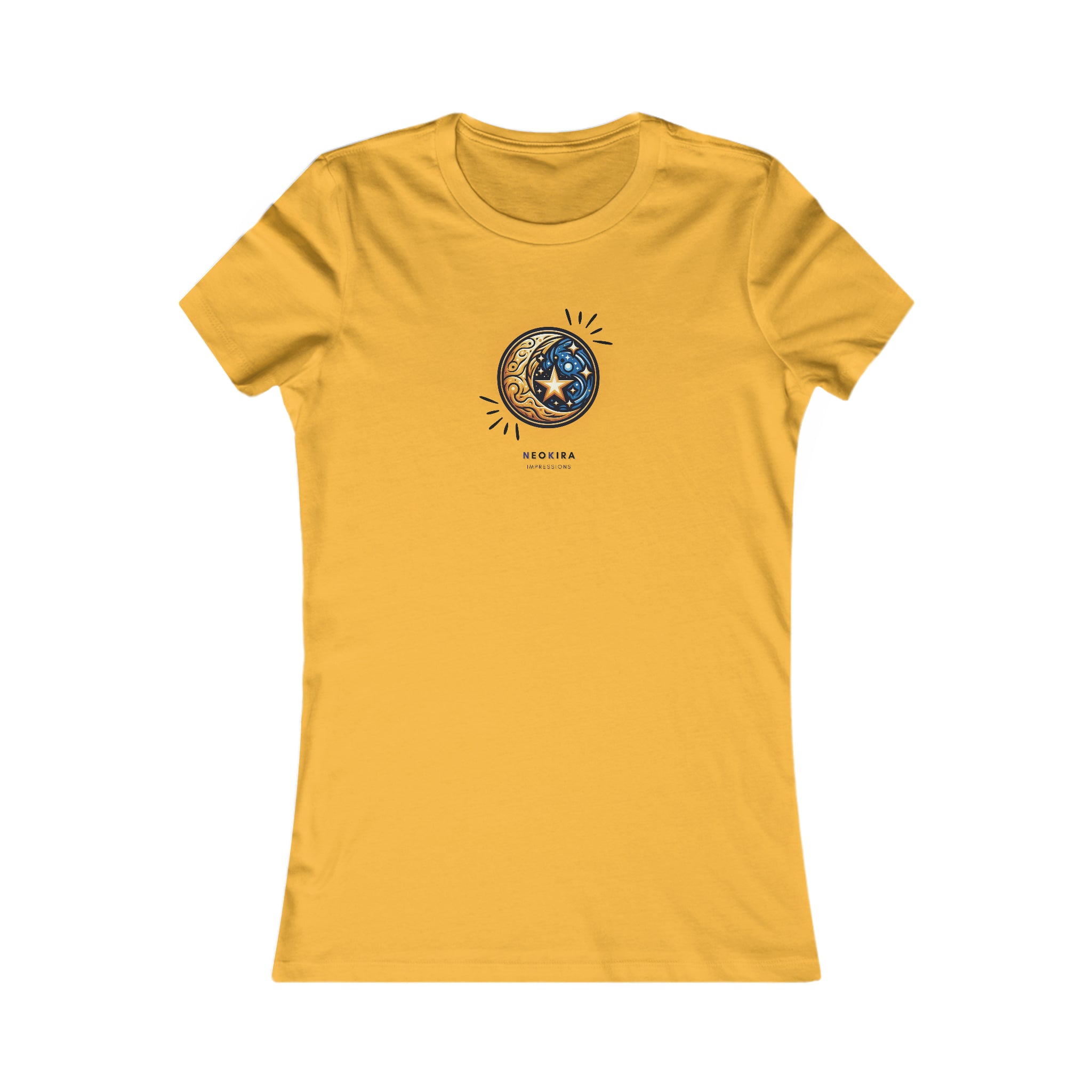 MOON AND STAR (FRONT AND BACK PRINT) Women's Favorite Tee T-Shirt Printify S Gold 