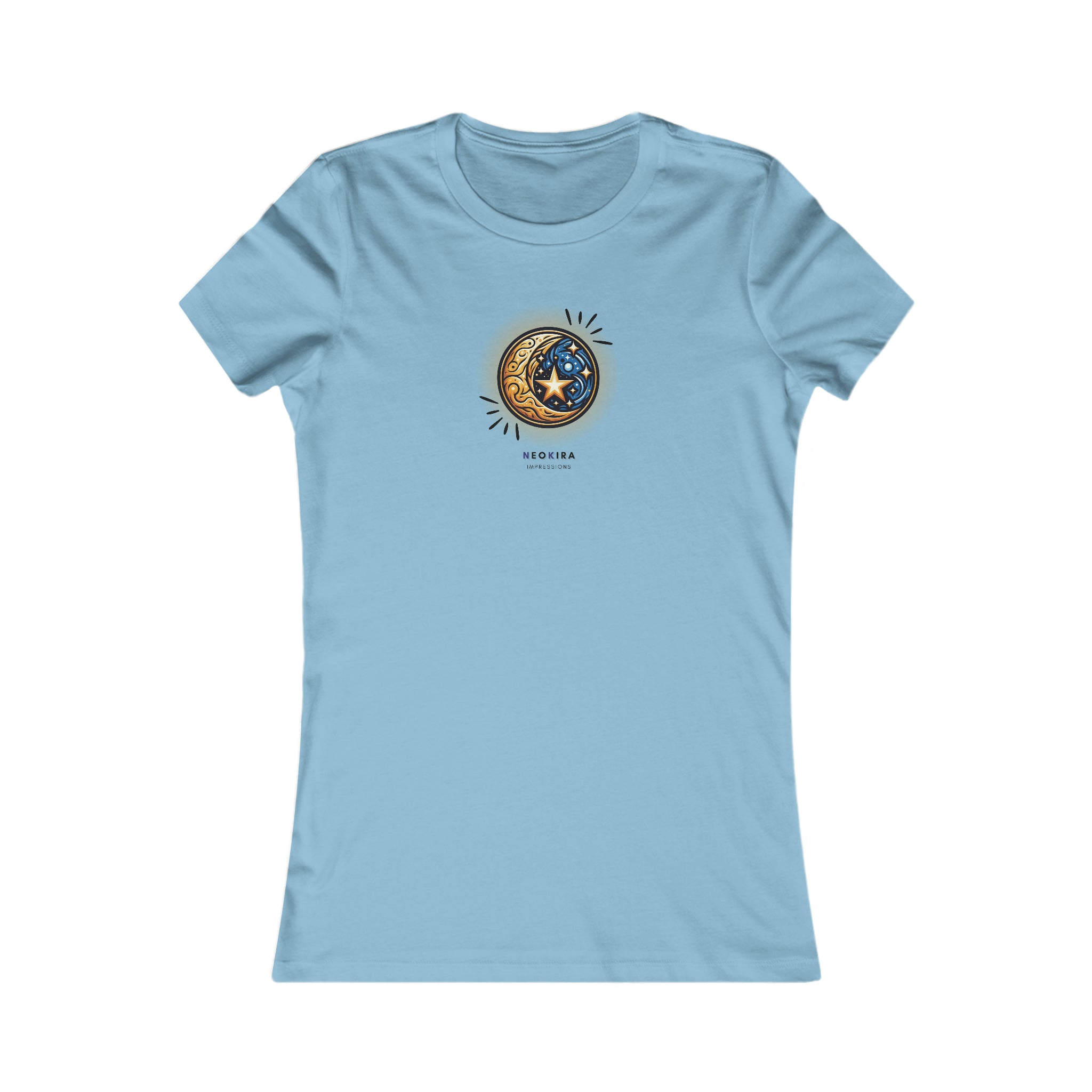 MOON AND STAR (FRONT AND BACK PRINT) Women's Favorite Tee T-Shirt Printify S Ocean Blue 