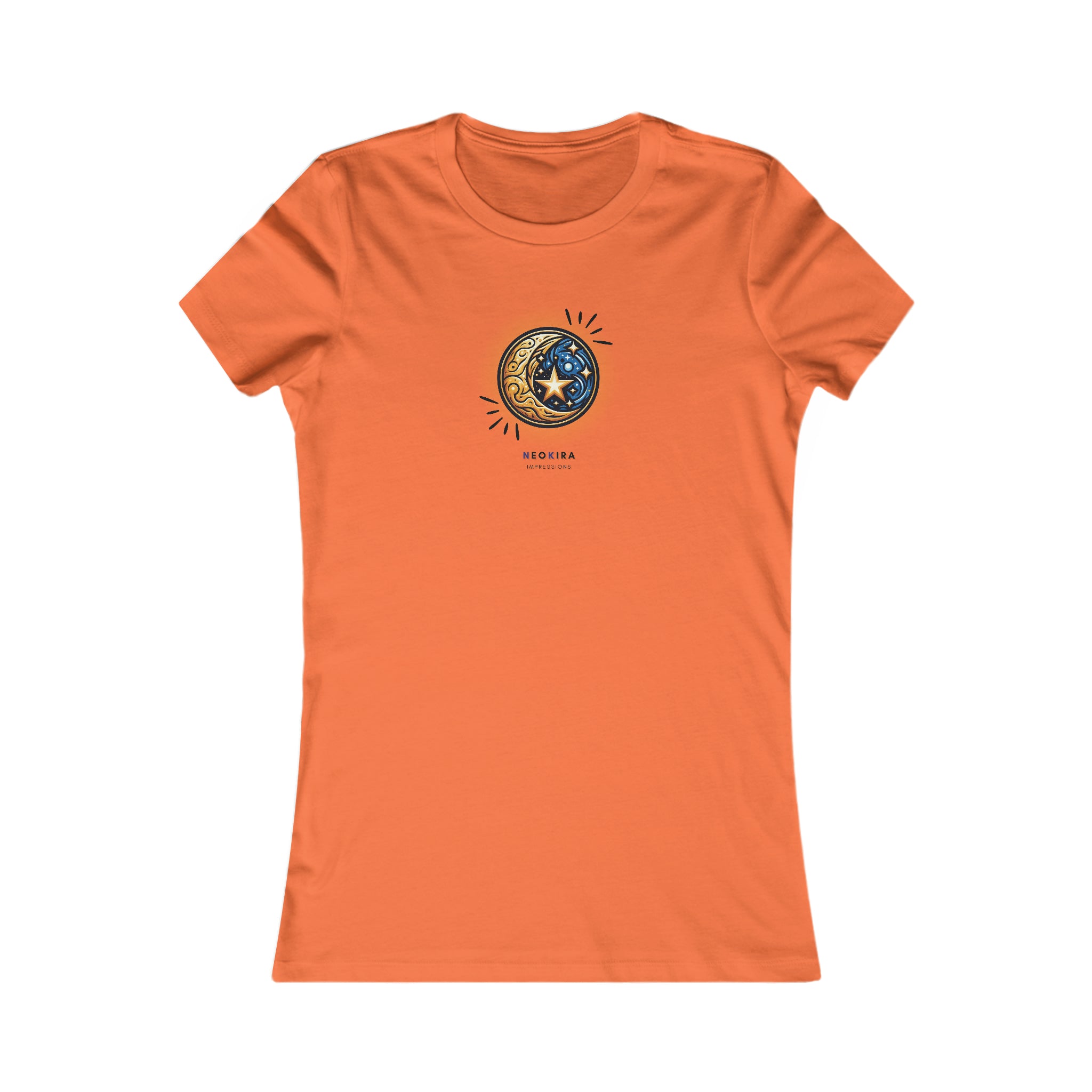 MOON AND STAR (FRONT AND BACK PRINT) Women's Favorite Tee T-Shirt Printify S Orange 