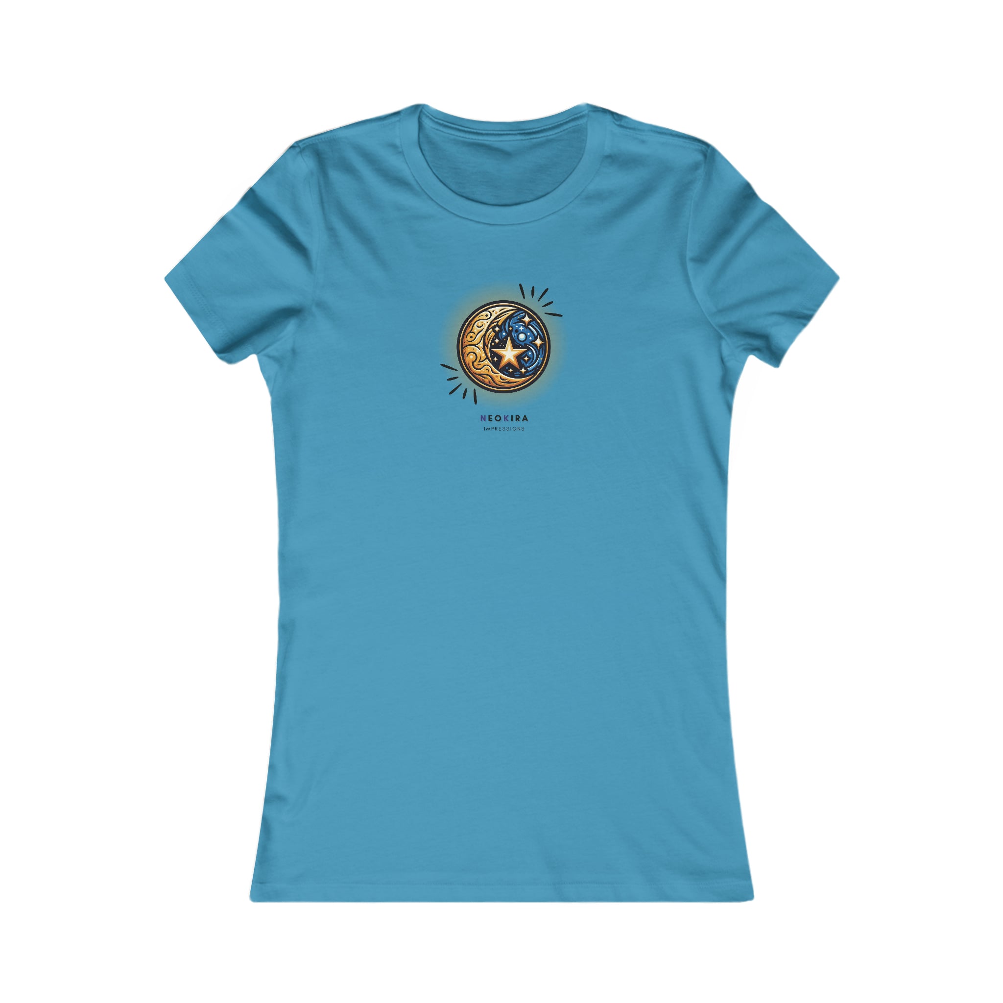 MOON AND STAR (FRONT AND BACK PRINT) Women's Favorite Tee T-Shirt Printify S Aqua 