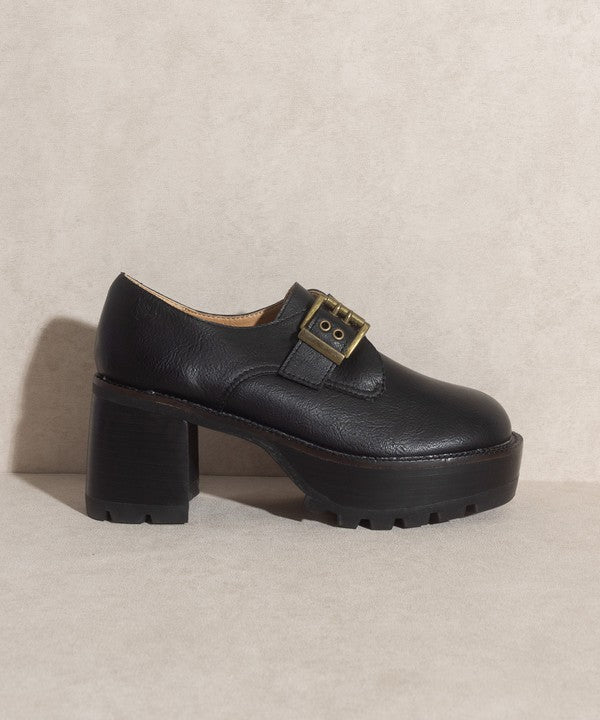 Oasis Society Sarah - Buckled Platform Loafers Platform Loafers Oasis Society BLACK 7.5 