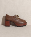 Oasis Society Sarah - Buckled Platform Loafers Platform Loafers Oasis Society BROWN 7.5 