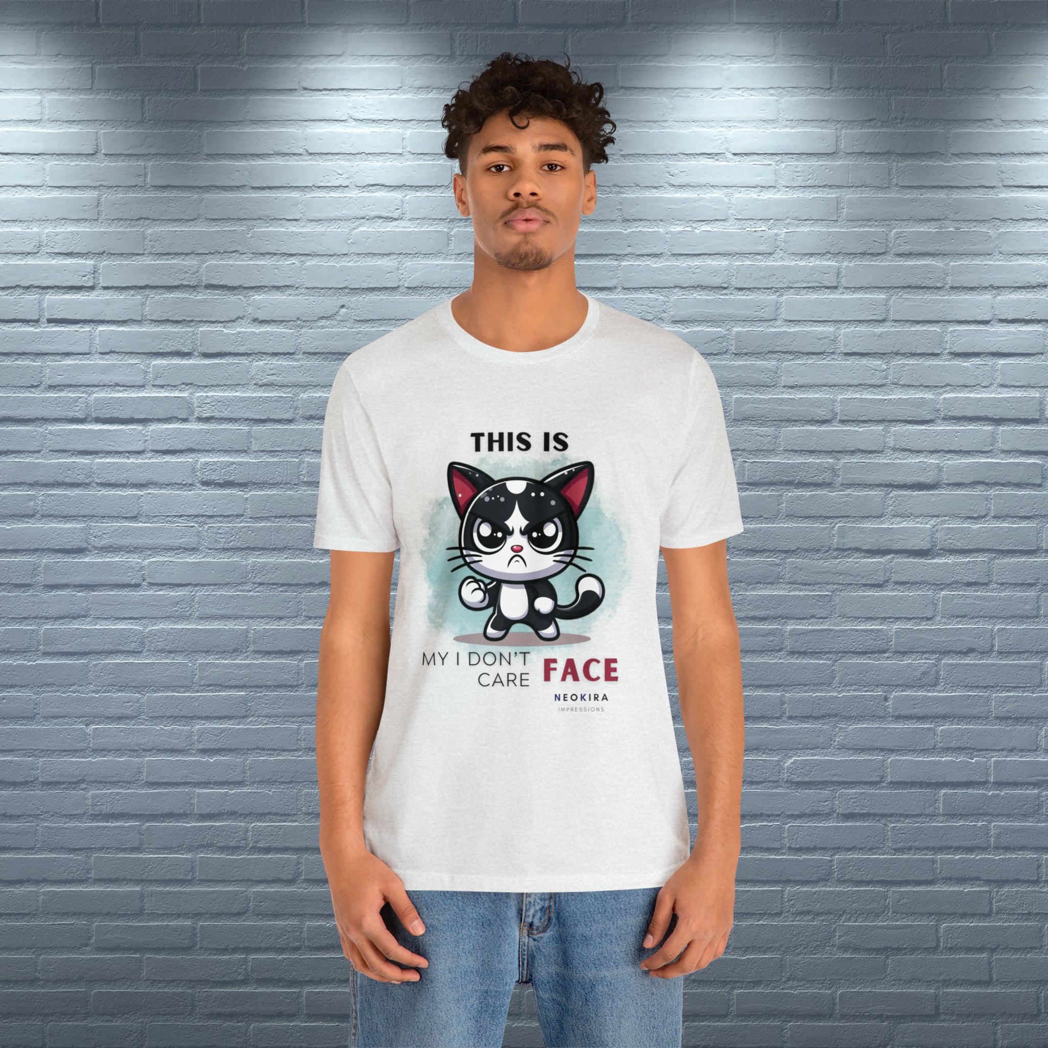THIS IS MY I DON'T CARE FACE Unisex Jersey Short Sleeve Tee T-Shirt Printify   