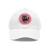 MEH Dad Hat with Leather Patch (Round) Caps Printify White / Pink patch Circle One size