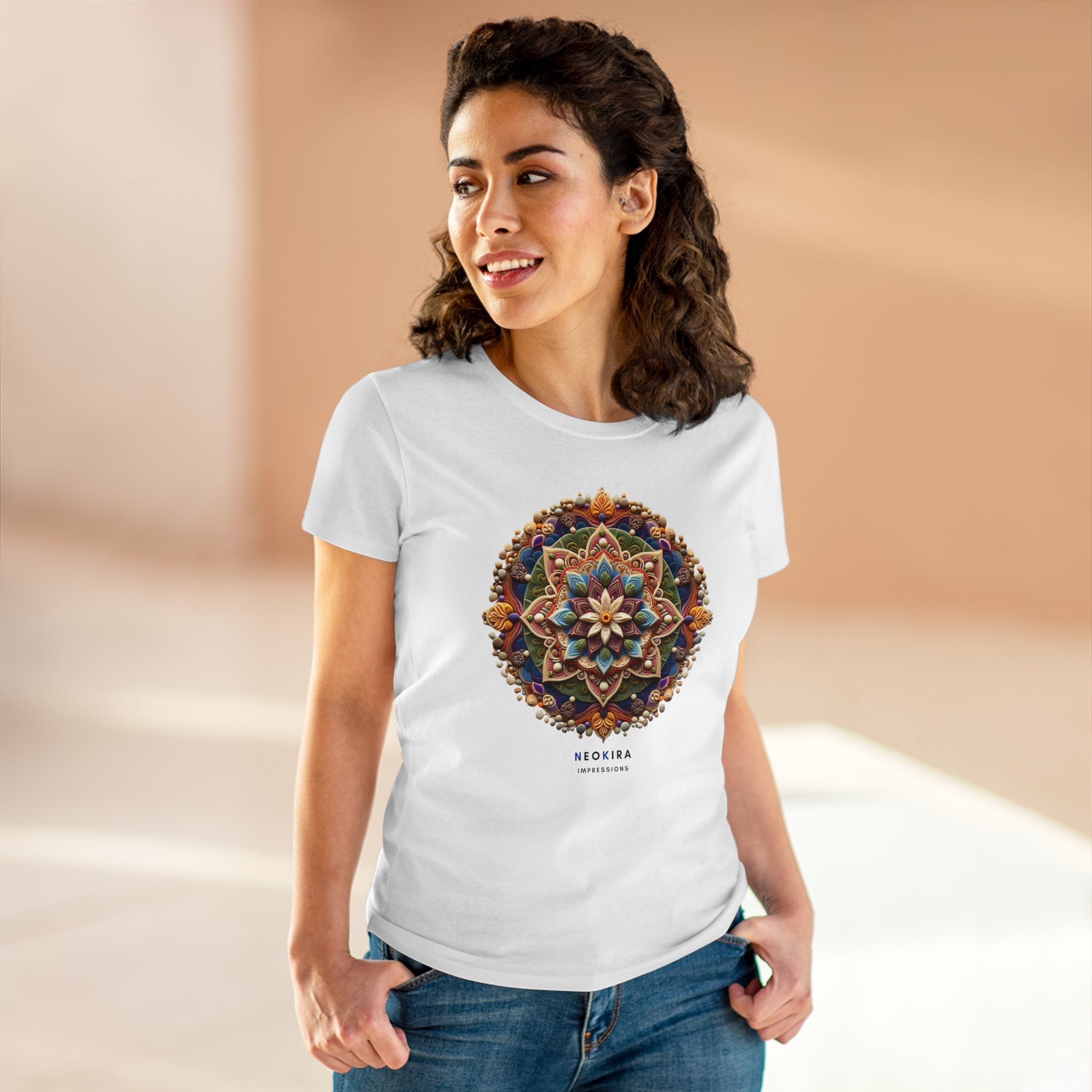 MANDALA Women's Midweight Cotton Tee T-Shirt Printify   