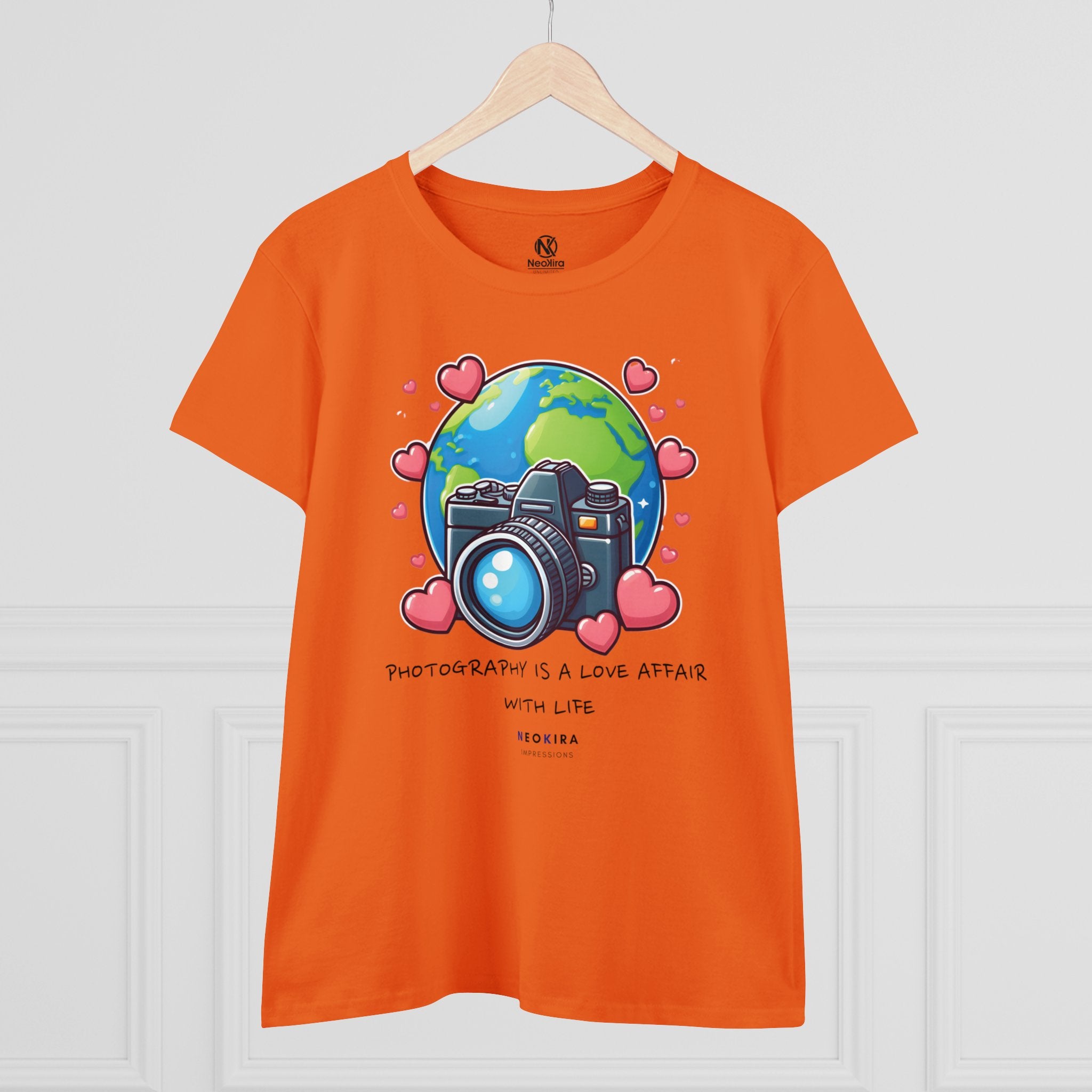 PHOTOGRAPHY IS A LOVE AFFAIR WITH LIFE - Women's Midweight Cotton Tee T-Shirt Printify   