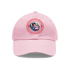 YO SERIA BORINCANA Dad Hat with Leather Patch (Round) Caps Printify Light Pink / Pink patch Circle One size