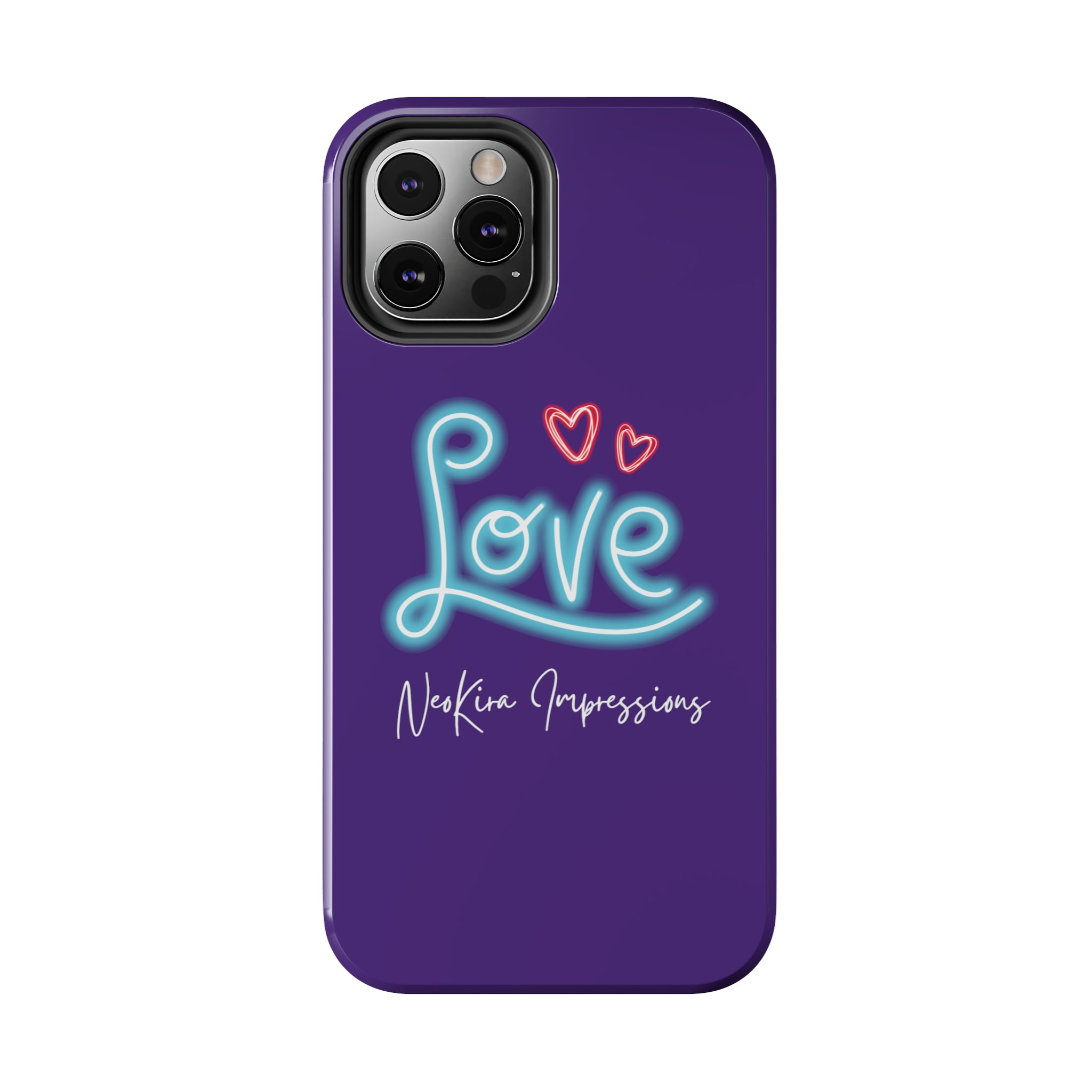 NEON LOVE PURPLE Tough Phone Cases Phone Case Printify   