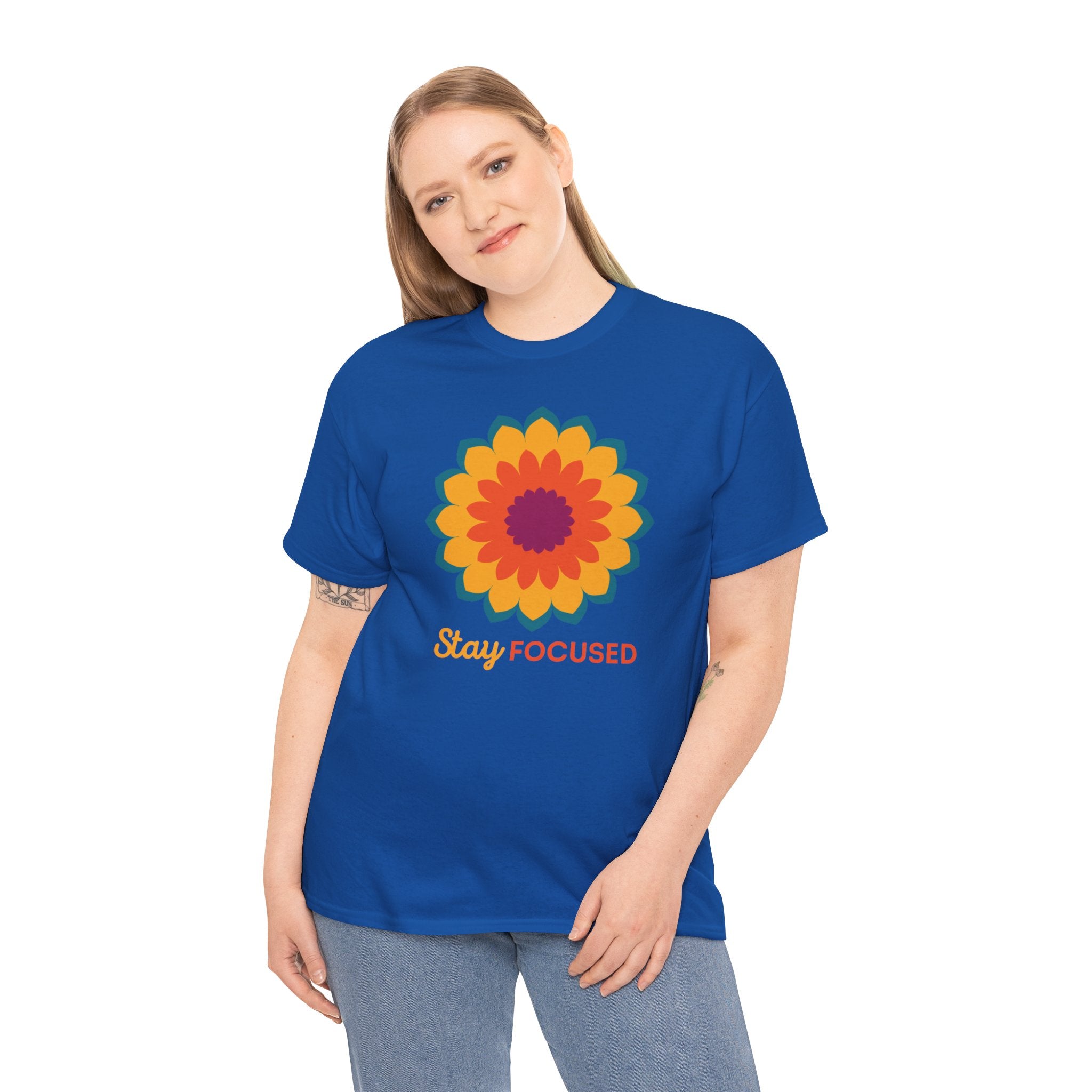 STAY FOCUSED Unisex Heavy Cotton Tee T-Shirt Printify   