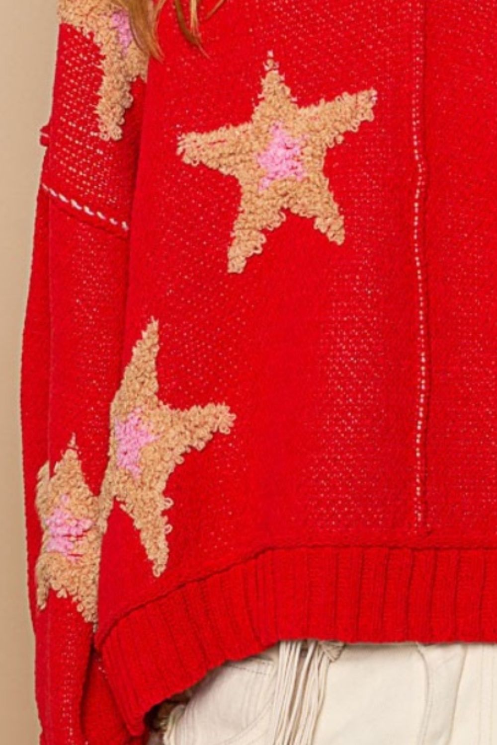 POL Long Sleeve Star Patch Sweater - NeoKira Unlimited