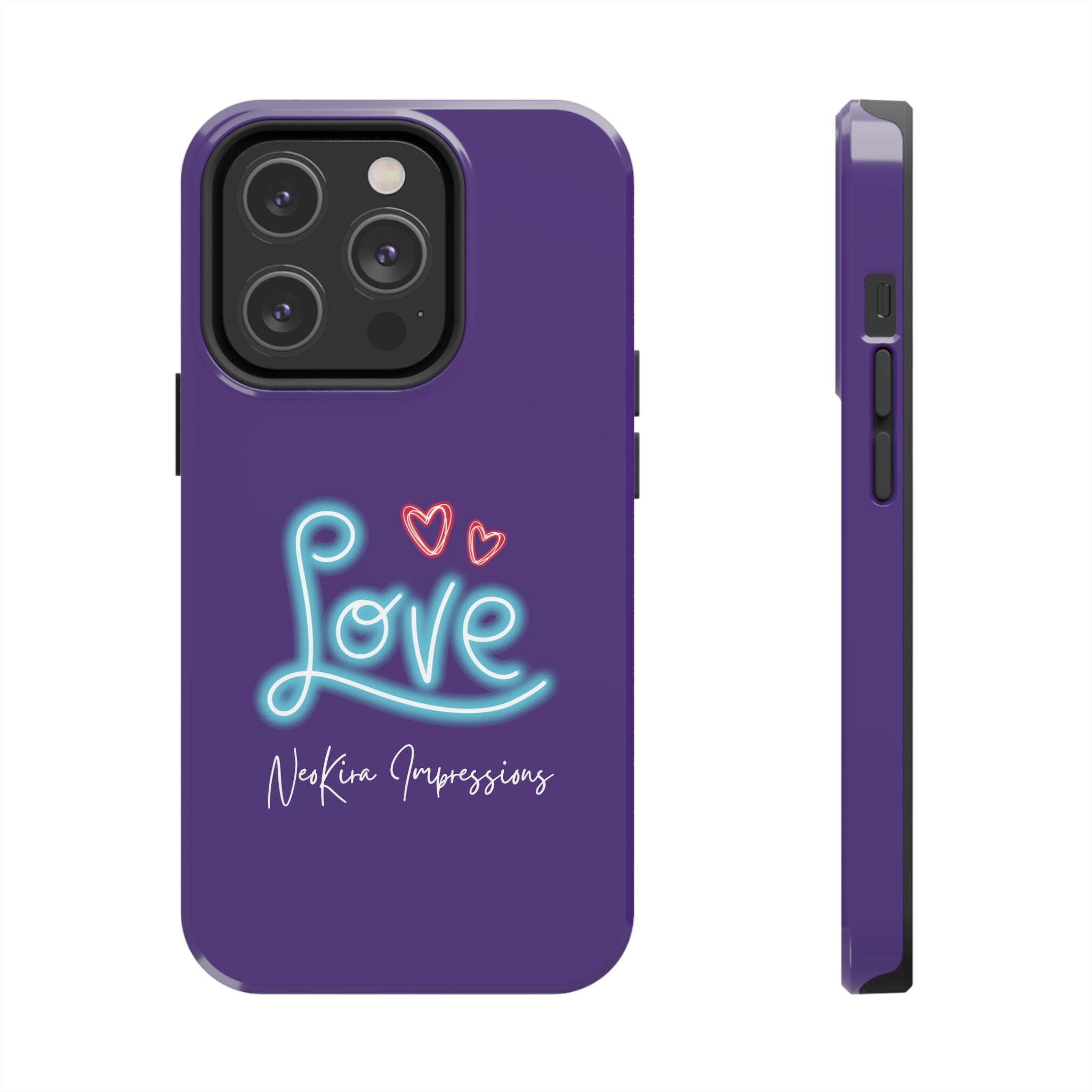 NEON LOVE PURPLE Tough Phone Cases Phone Case Printify   