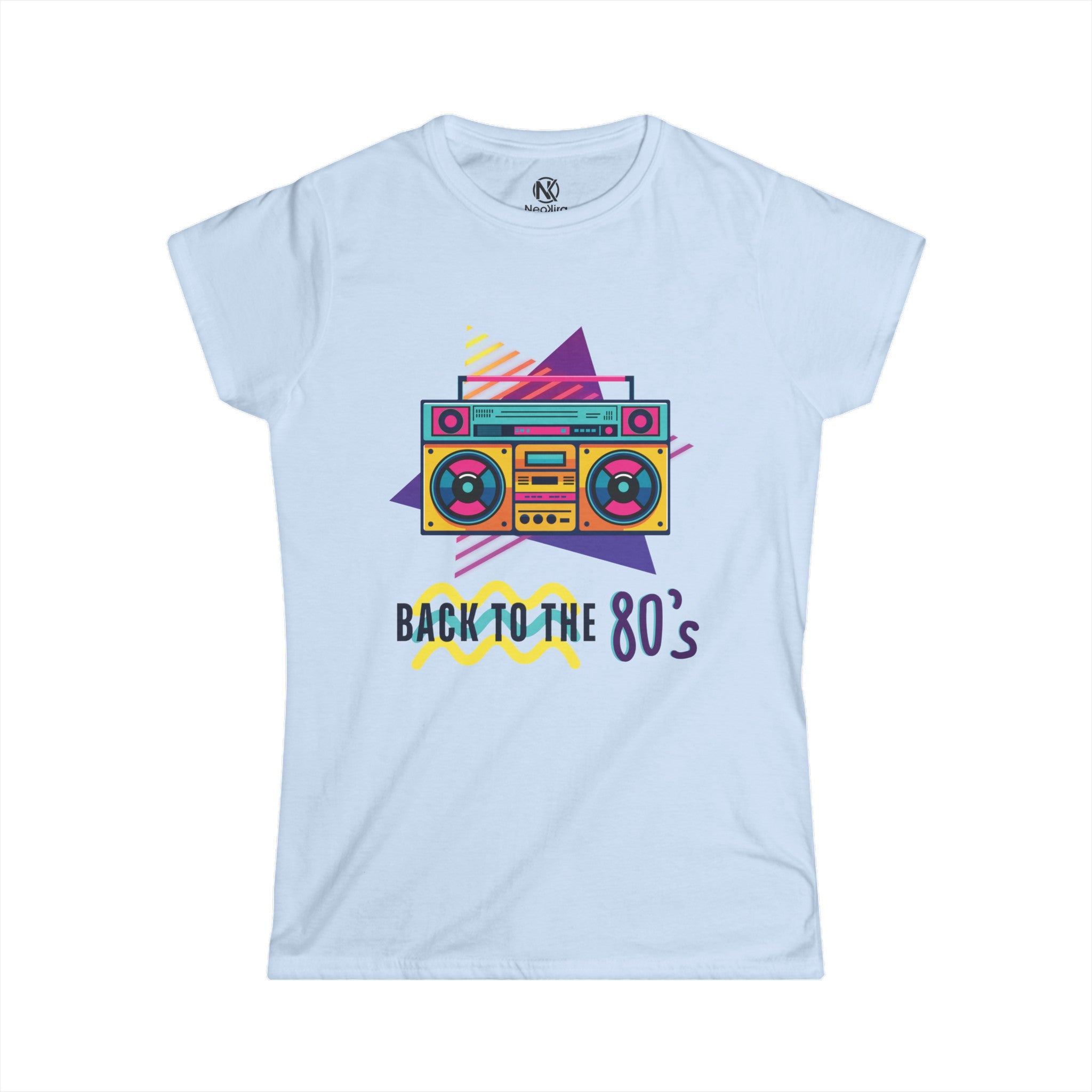 BACK TO THE 80'S Women's Softstyle Tee T-Shirt Printify Light Blue S 