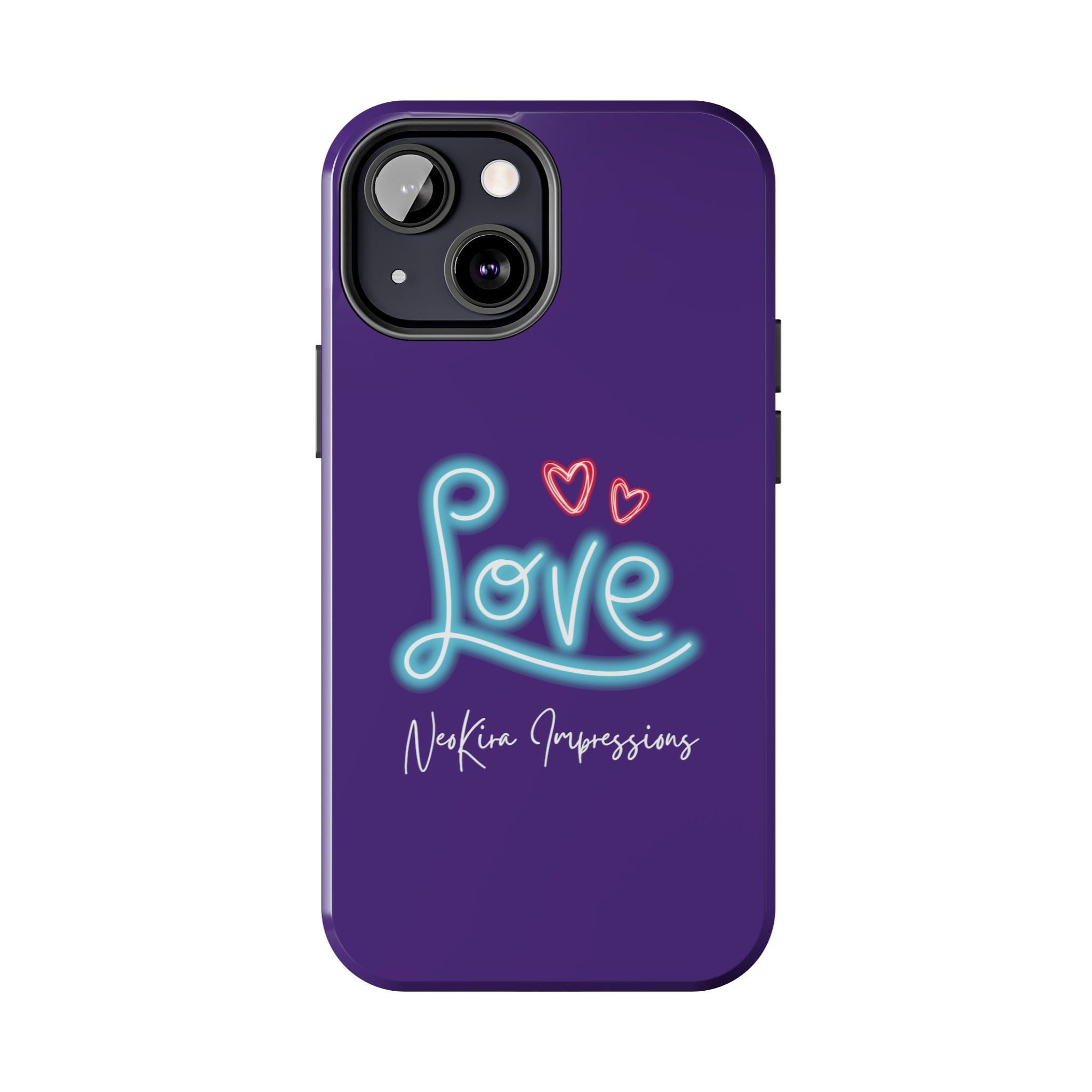 NEON LOVE PURPLE Tough Phone Cases Phone Case Printify   