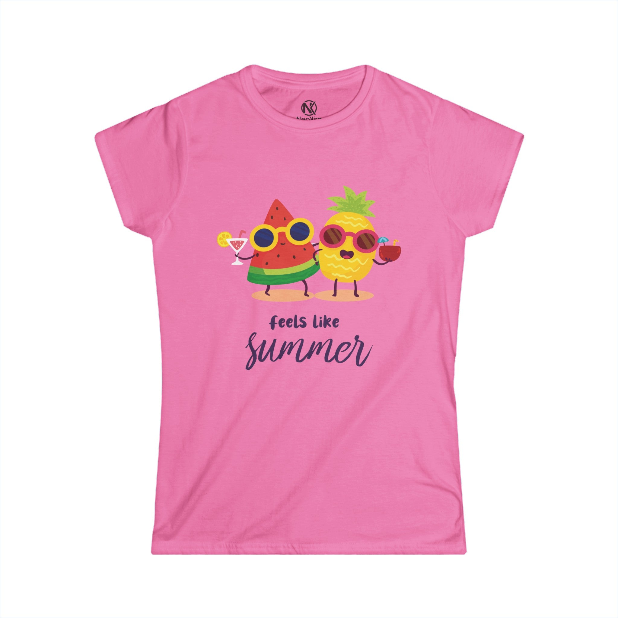 FEELS LIKE SUMMER Women's Softstyle Tee T-Shirt Printify Azalea S 