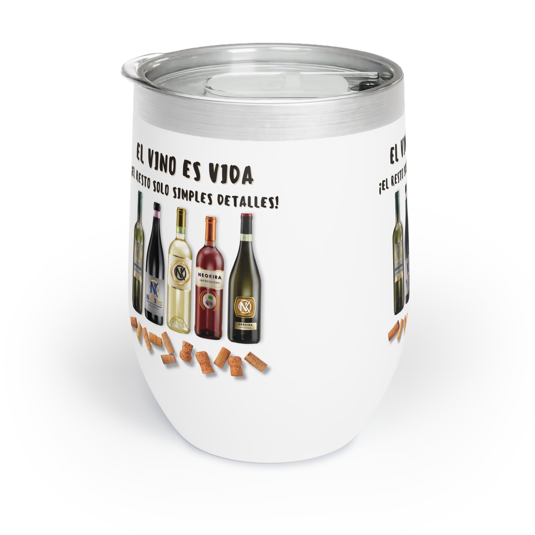 EL VINO ES VIDA Chill Wine Tumbler Wine Tumbler Printify   