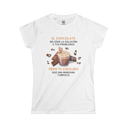 EL CHOCOLATE NO SERÁ LA SOLUCIÓN Women's Softstyle Tee T-Shirt Printify White S 