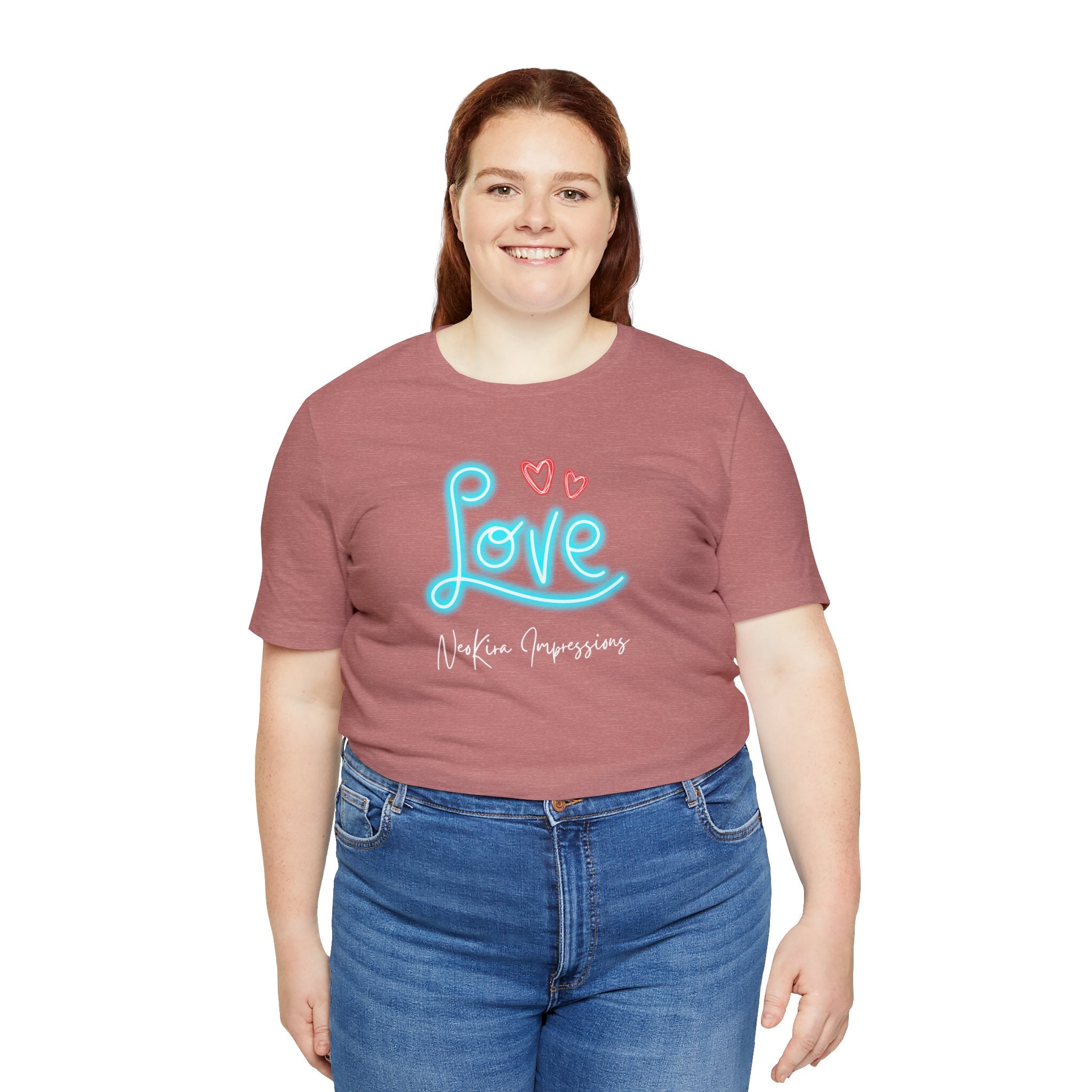 NEON LOVE Unisex Jersey Short Sleeve Tee T-Shirt Printify Heather Mauve XS 