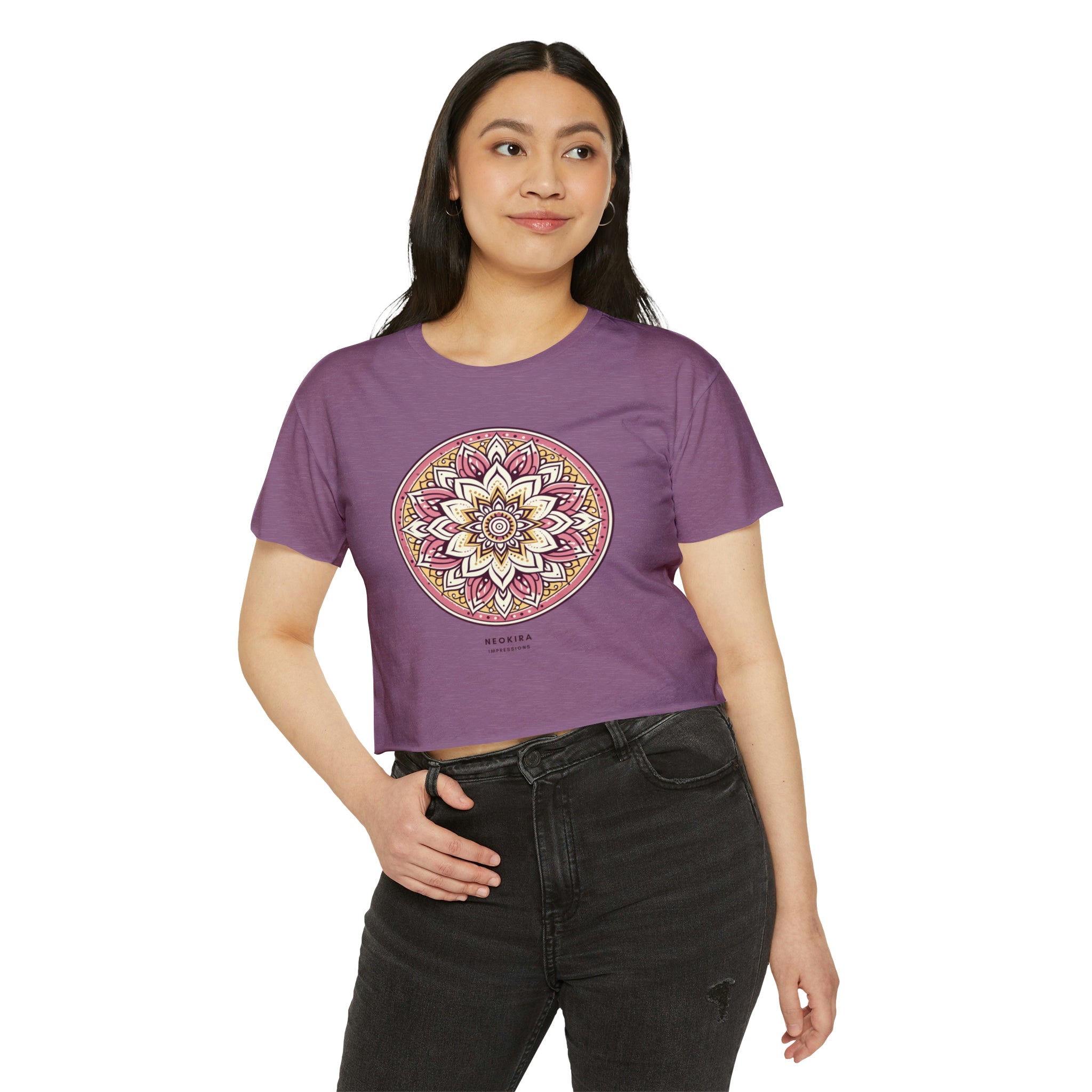 MANDALA Women's Festival Crop Top Crop Tee Printify   