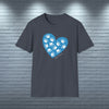 PAW HEART BLUE Unisex Softstyle T-Shirt T-Shirt Printify Heather Navy S 