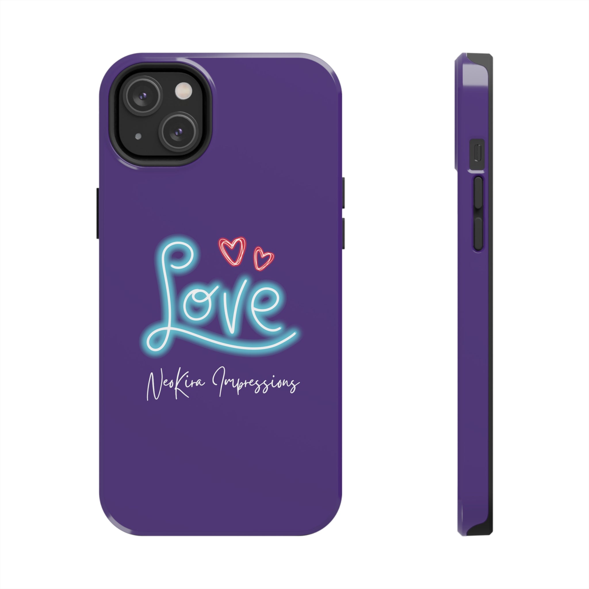 NEON LOVE PURPLE Tough Phone Cases Phone Case Printify   