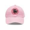 MEH Dad Hat with Leather Patch (Round) Caps Printify Light Pink / Pink patch Circle One size