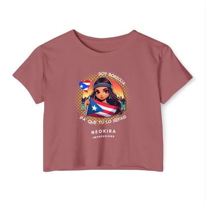 SOY BORICUA PA QUE TU LO SEPAS Women's Festival Crop Top Crop Tee Printify Smoked Paprika XS 