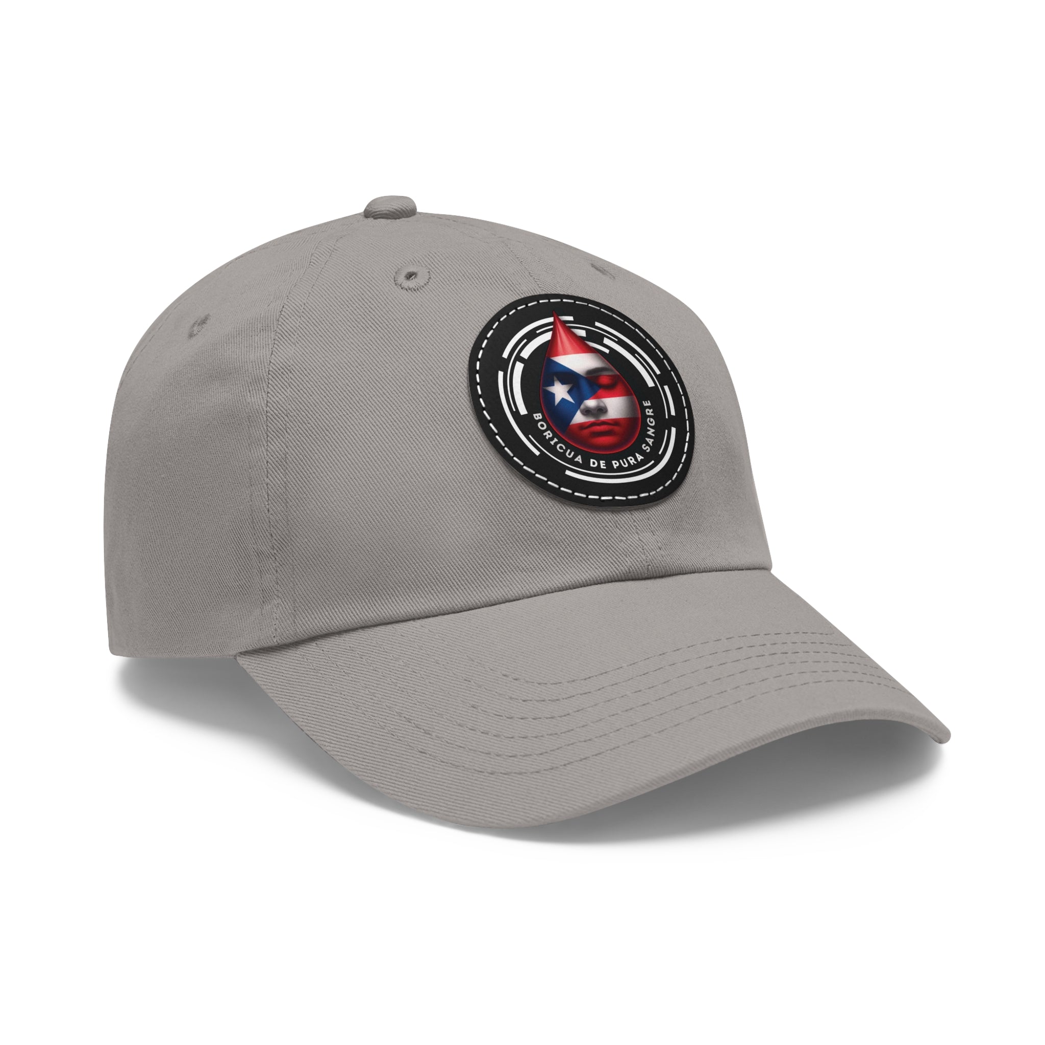 BORICUA DE PURA SANGRE Dad Hat with Leather Patch (Round) Caps Printify   