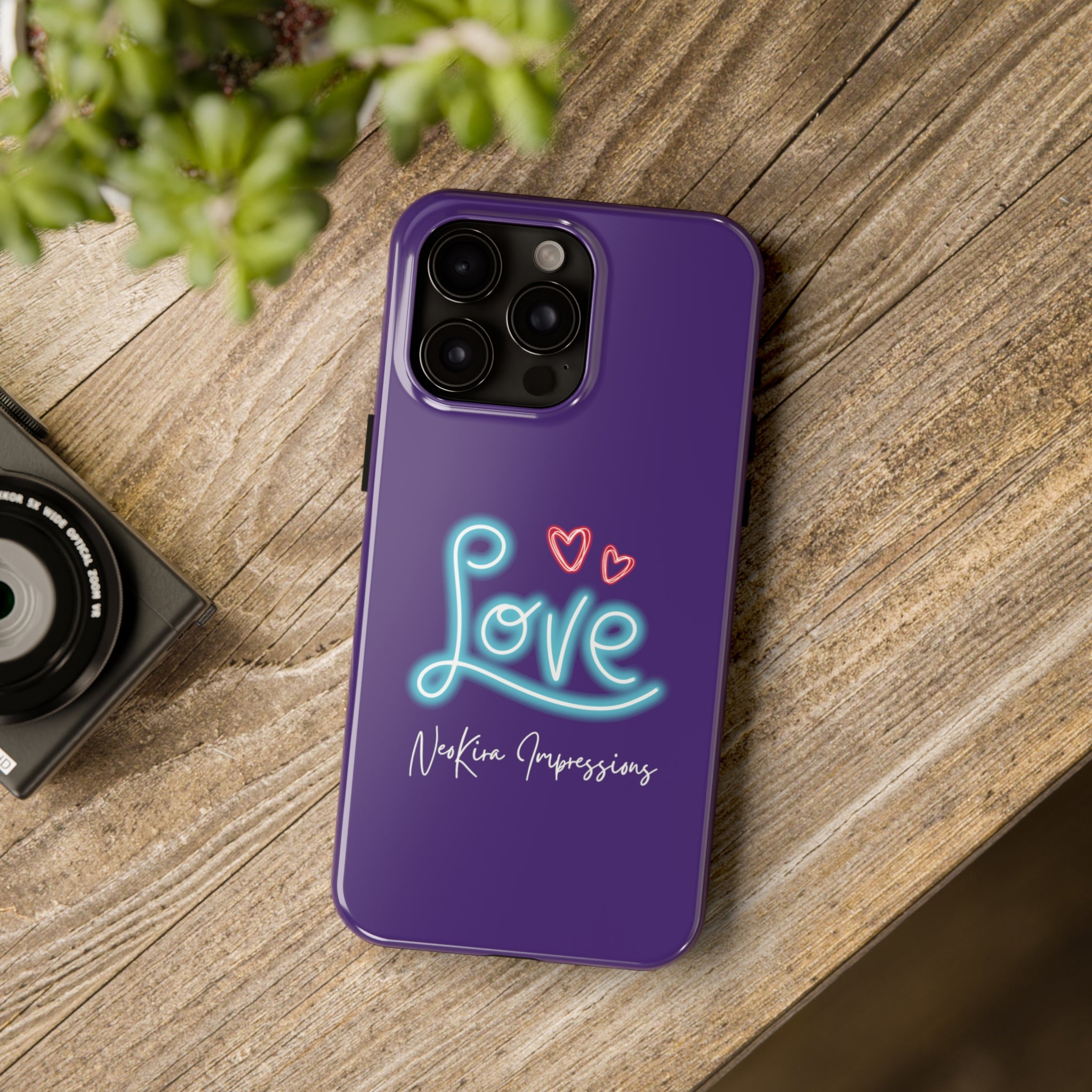 NEON LOVE PURPLE Tough Phone Cases Phone Case Printify iPhone 15 Pro Max  