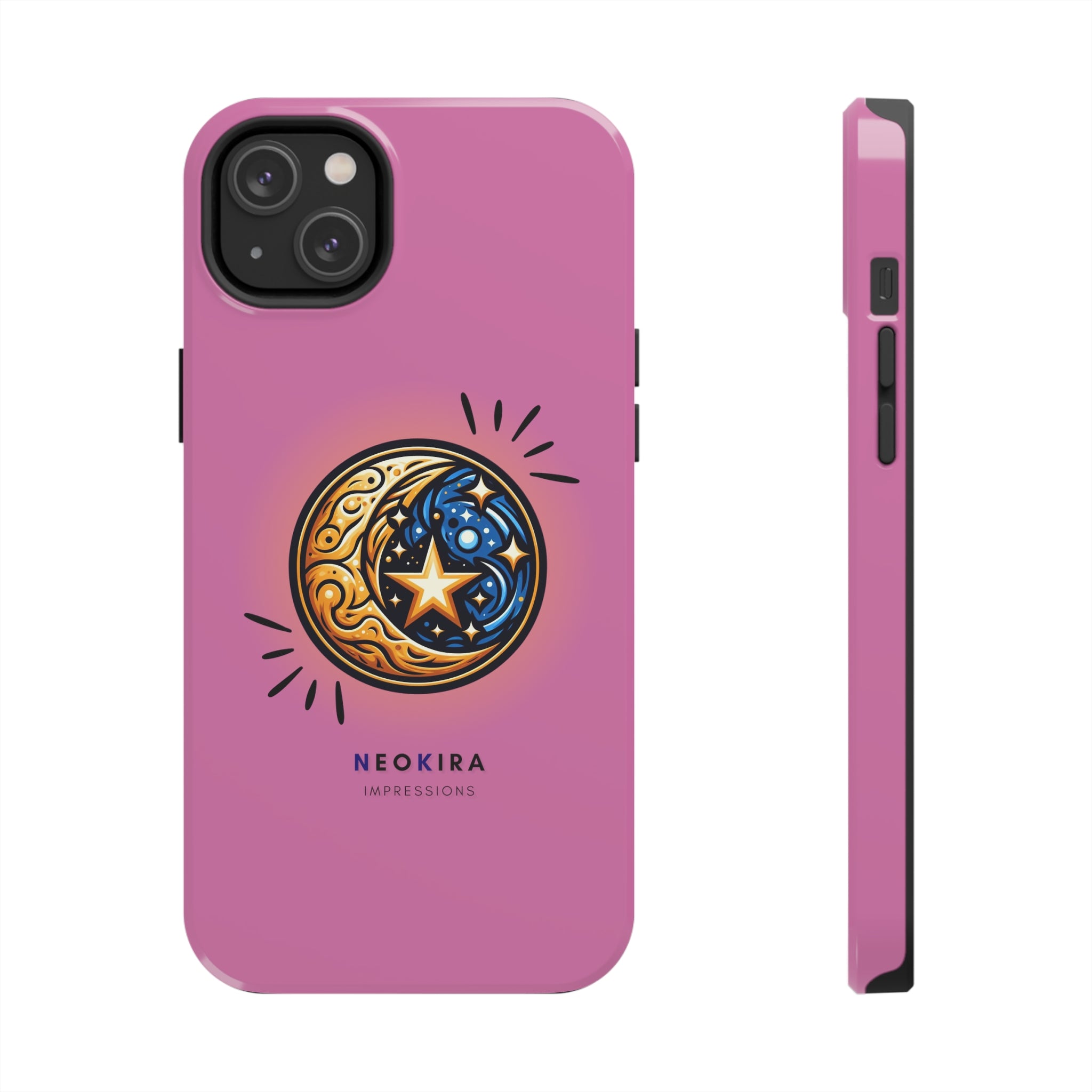 MOON AND STARS (PINK) Tough Phone Cases Phone Case Printify iPhone 14 Plus  