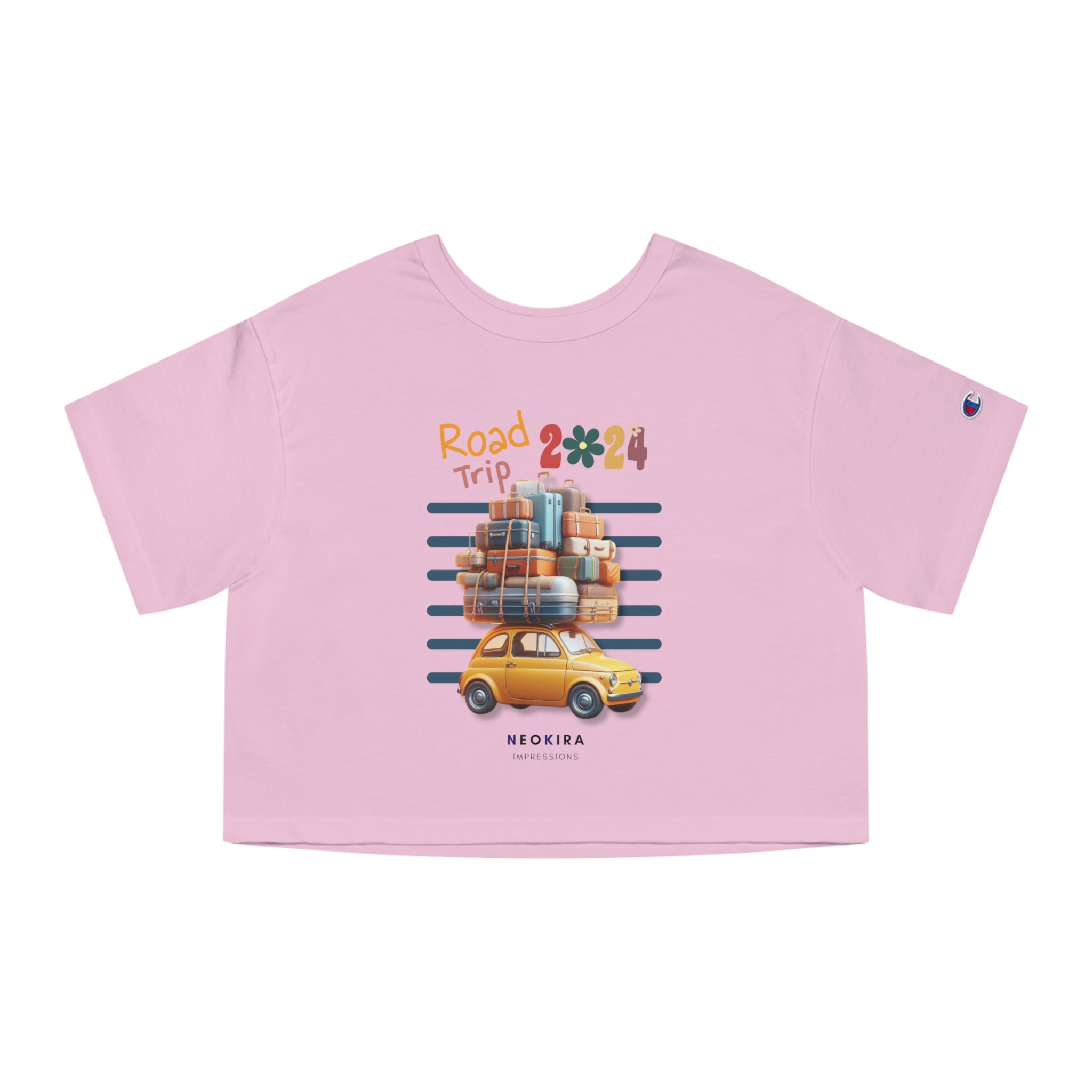 ROAD TRIP... Champion Women's Heritage Cropped T-Shirt Crop Tee Printify Pink Candy XS 