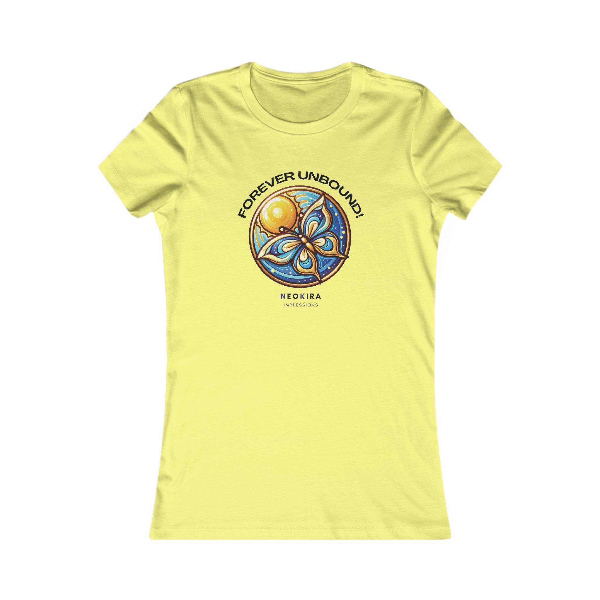 FOREVER UNBOUND BUTTERFLY Women's Favorite Tee T-Shirt Printify S Yellow 