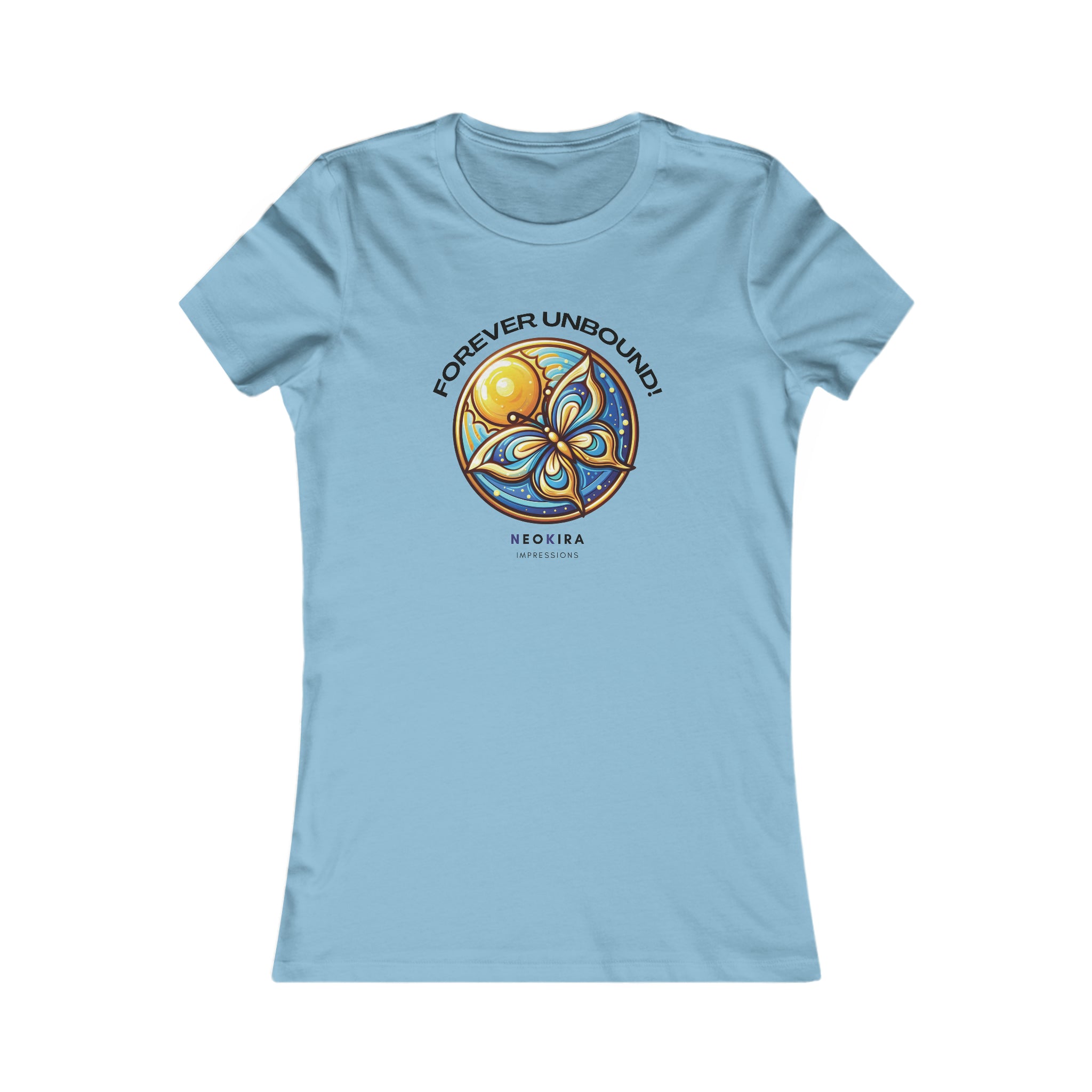 FOREVER UNBOUND BUTTERFLY Women's Favorite Tee T-Shirt Printify S Ocean Blue 