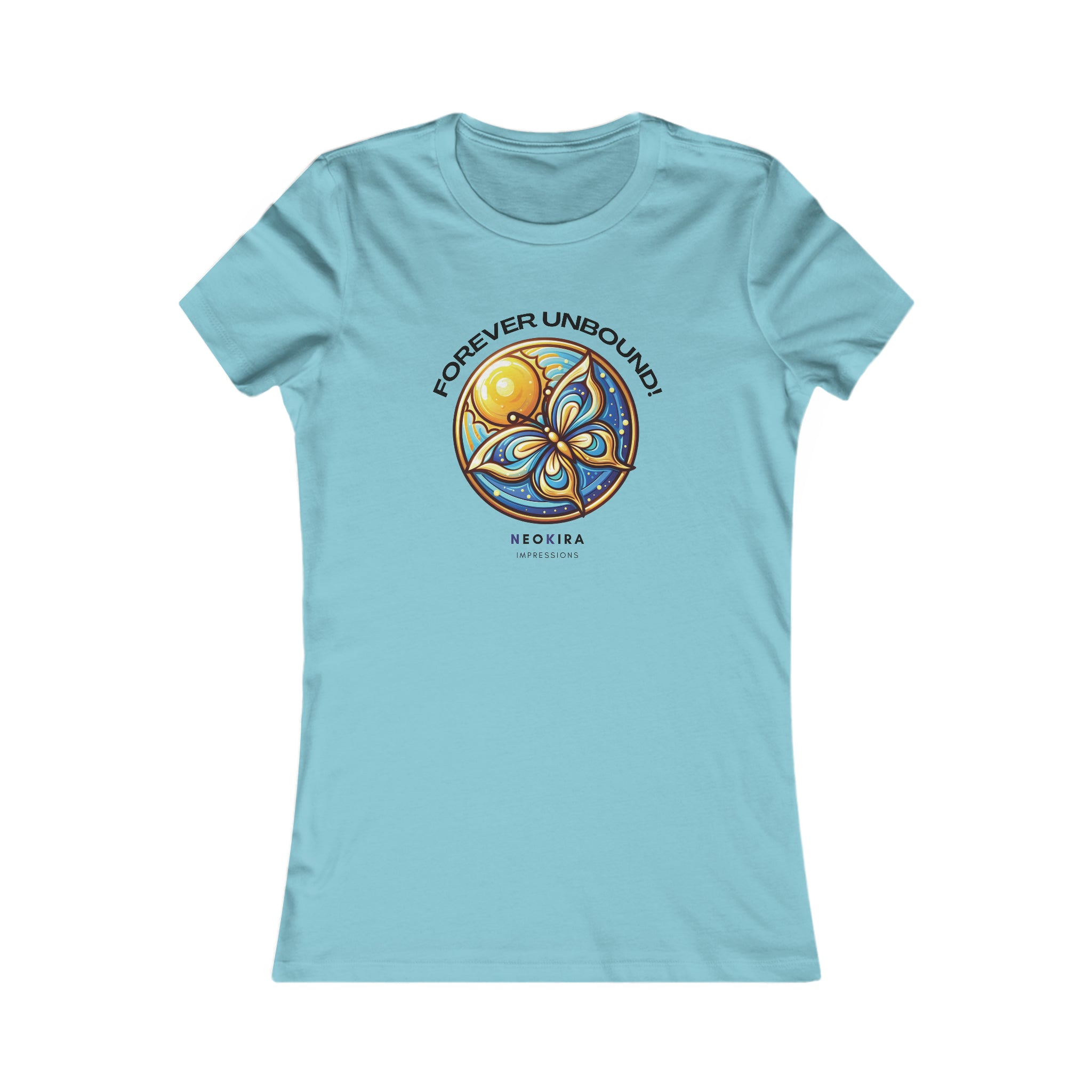 FOREVER UNBOUND BUTTERFLY Women's Favorite Tee T-Shirt Printify S Turquoise 