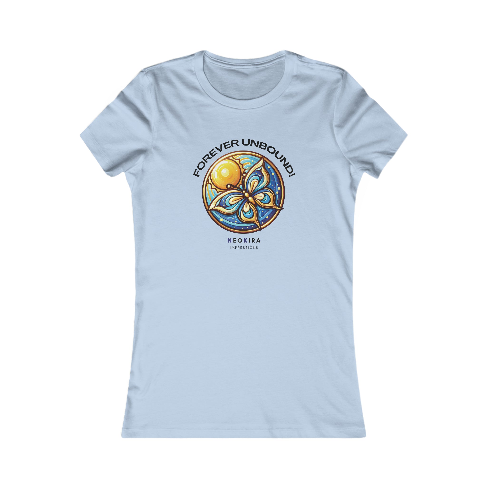 FOREVER UNBOUND BUTTERFLY Women's Favorite Tee T-Shirt Printify S Baby Blue 