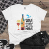 SAVE WATER DRINK WINE Women's Midweight Cotton Tee T-Shirt Printify   