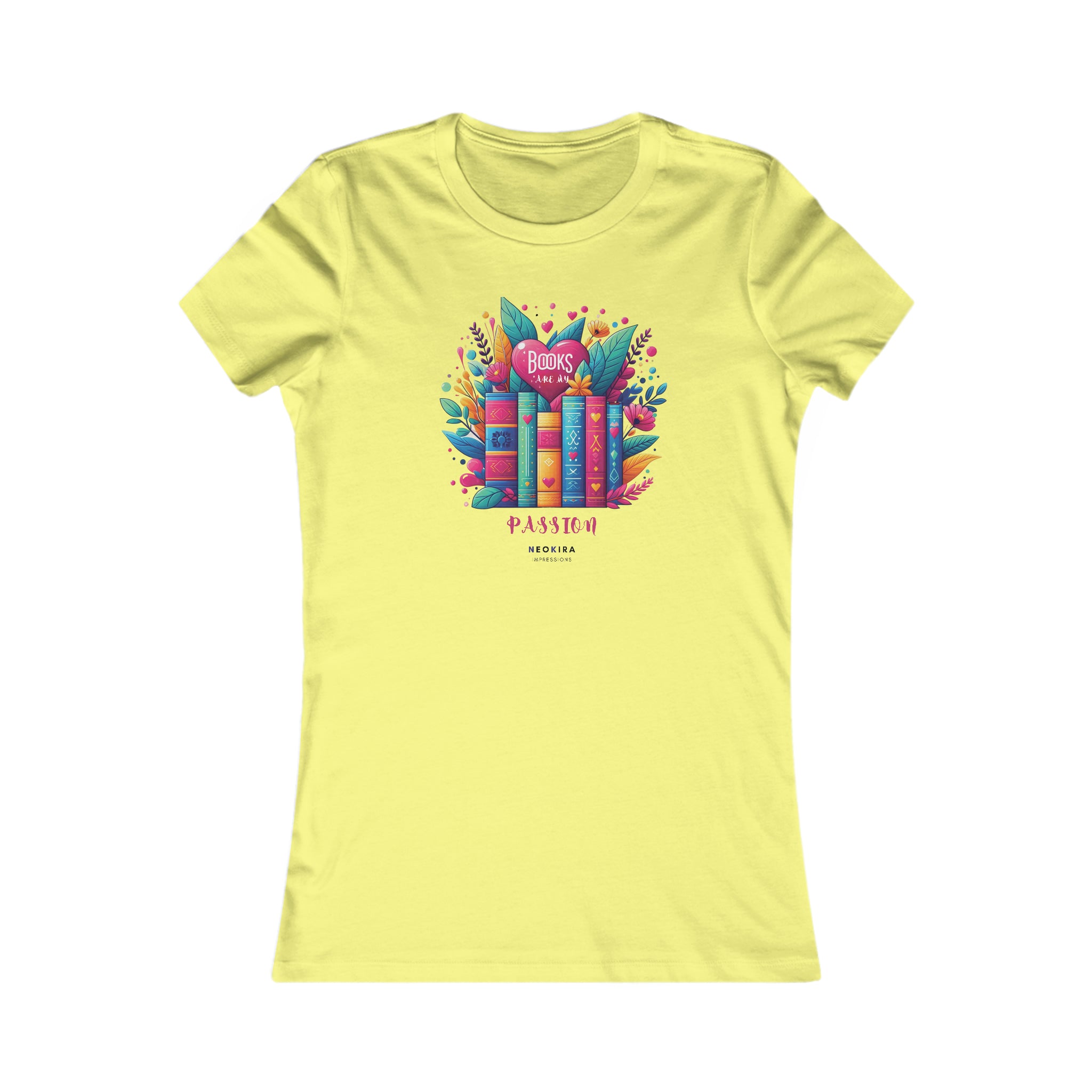 BOOKS ARE MY PASSION Women's Favorite Tee T-Shirt Printify S Yellow 