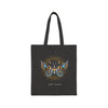 GOLDEN AND TURQUOISE BUTTERFLY Cotton Canvas Tote Bag Tote Bag Printify Black 15" x 16" 